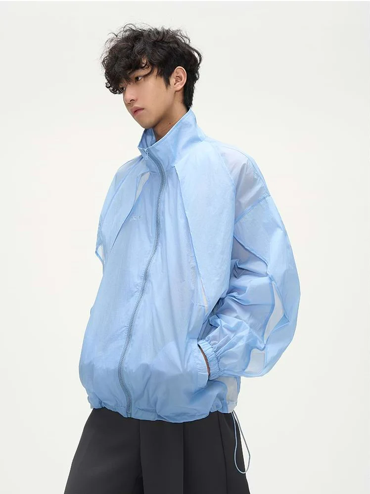 Color Block High Collar Windbreaker - Image 12