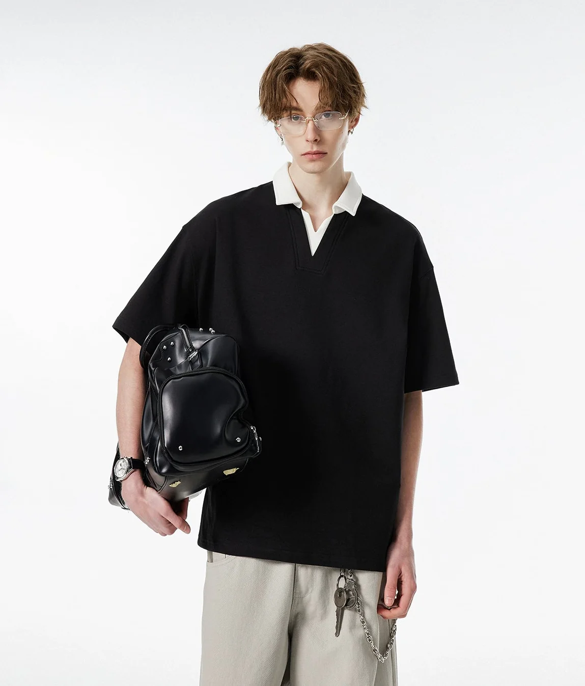 Contrast Collar Short Sleeve Polo Shirt - Image 11