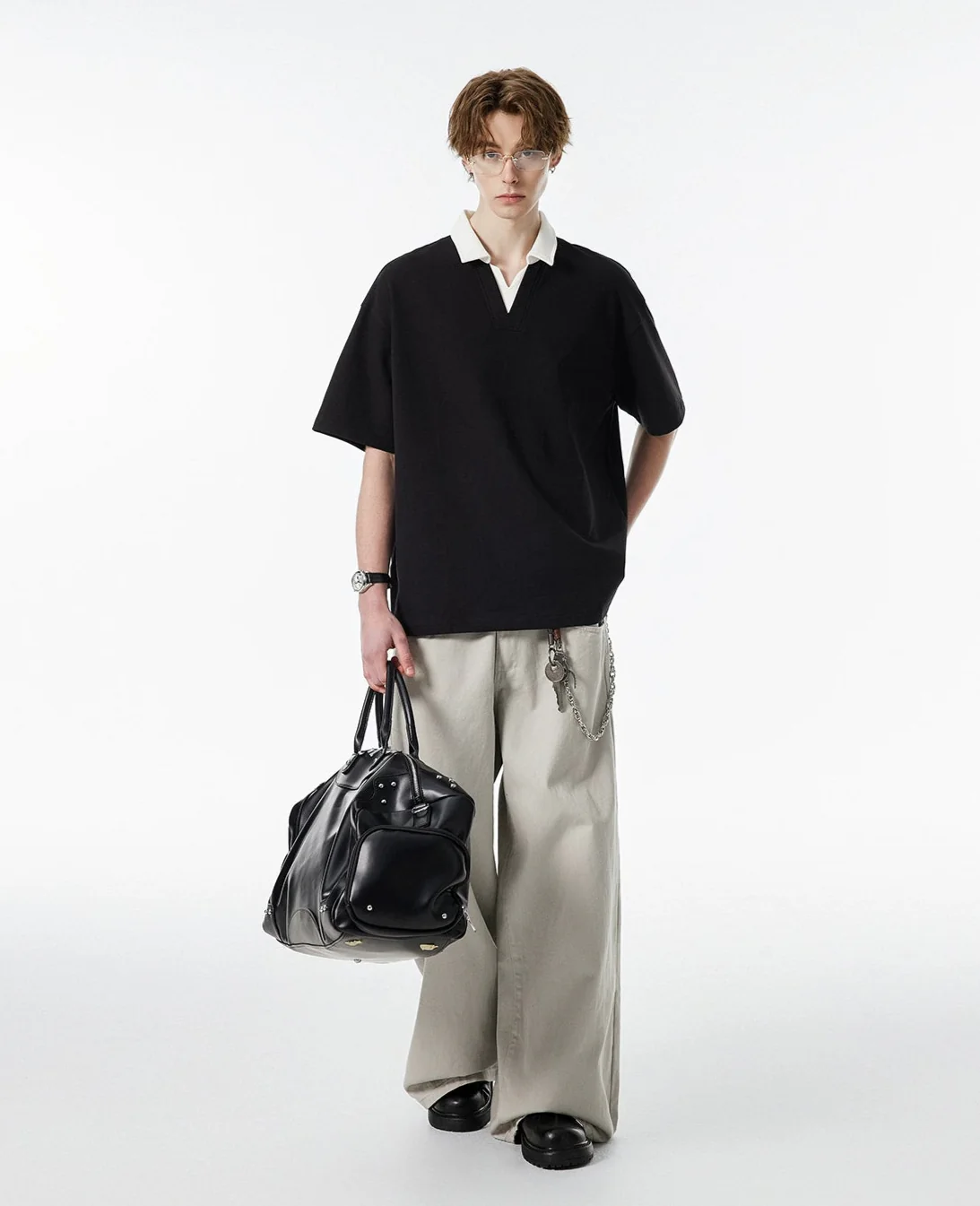 Contrast Collar Short Sleeve Polo Shirt - Image 13