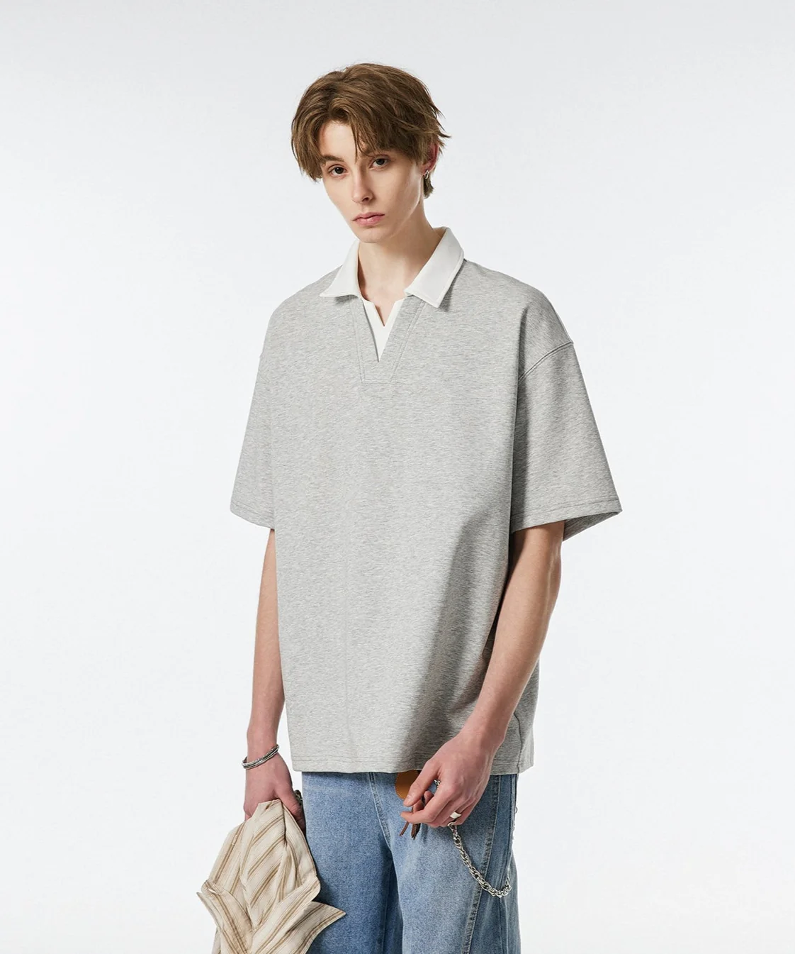 Contrast Collar Short Sleeve Polo Shirt - Image 16