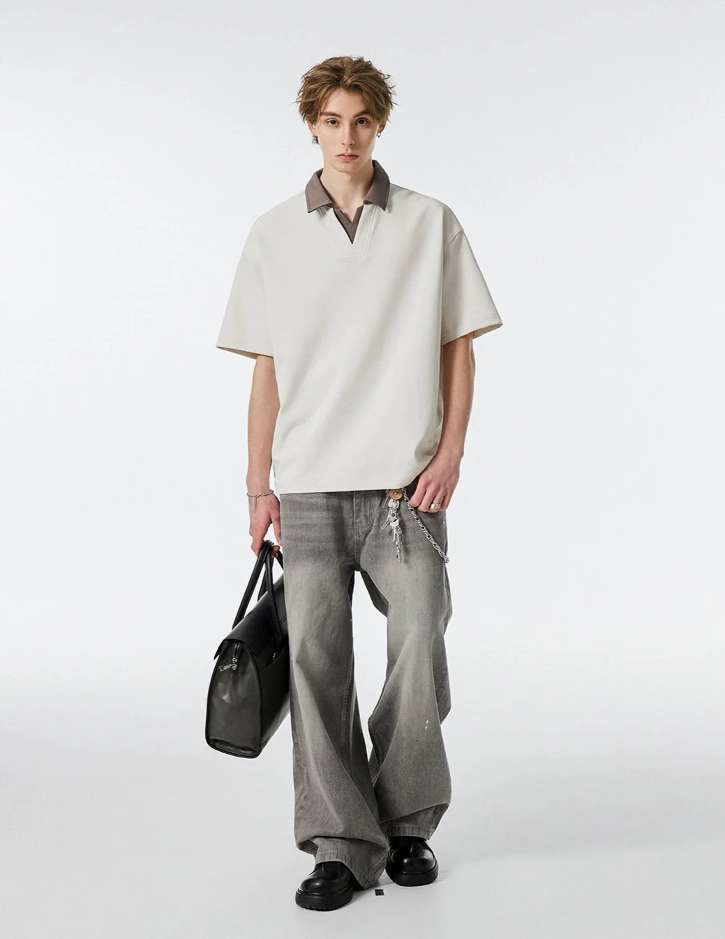 Contrast Collar Short Sleeve Polo Shirt - Image 5