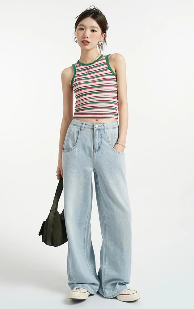 Contrast Hem Stripe Sleeveless Top - Image 11