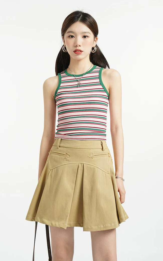 Contrast Hem Stripe Sleeveless Top - Image 7