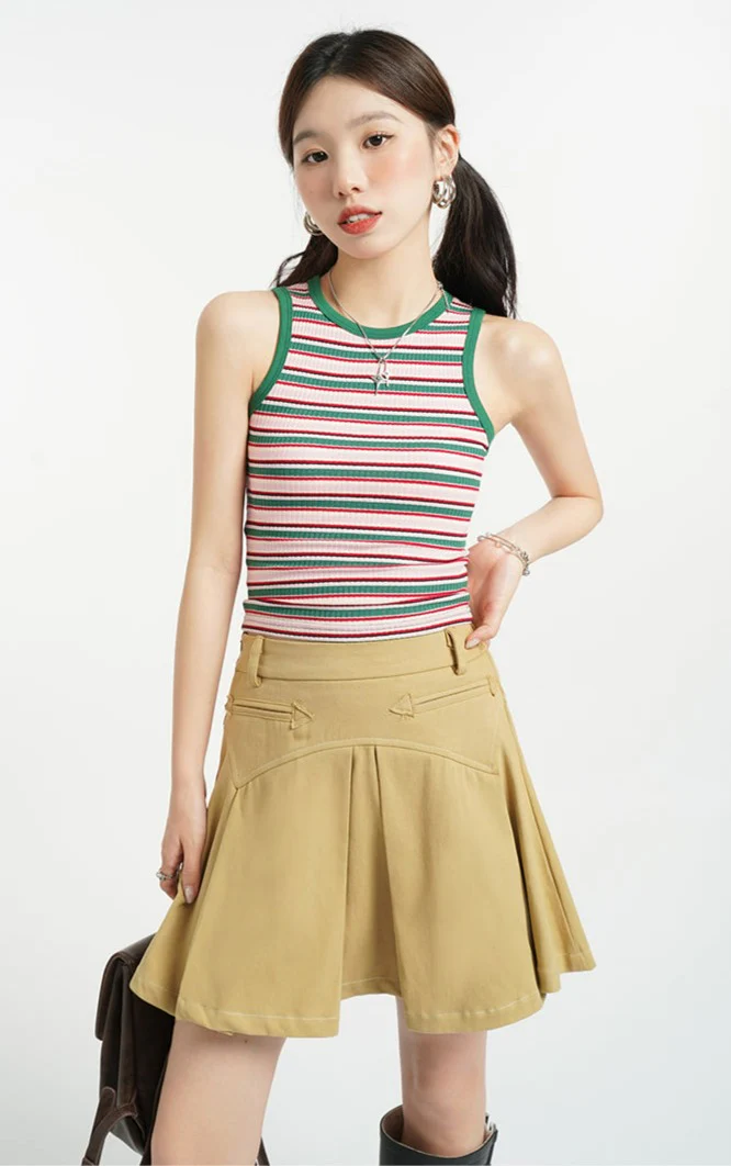 Contrast Hem Stripe Sleeveless Top - Image 9