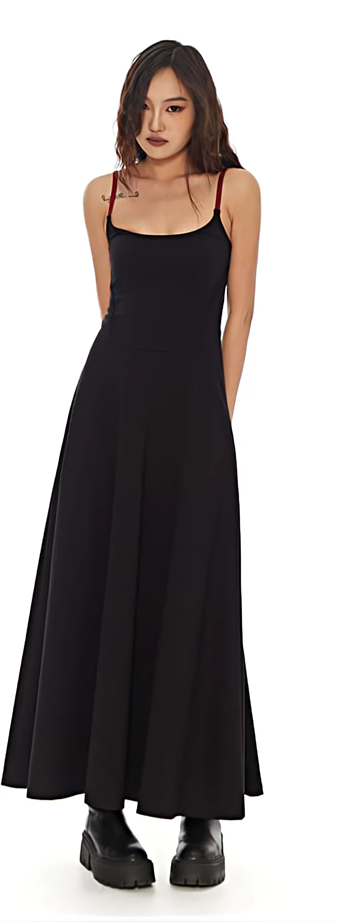Contrast Spaghetti Strap Maxi Dress - Image 8