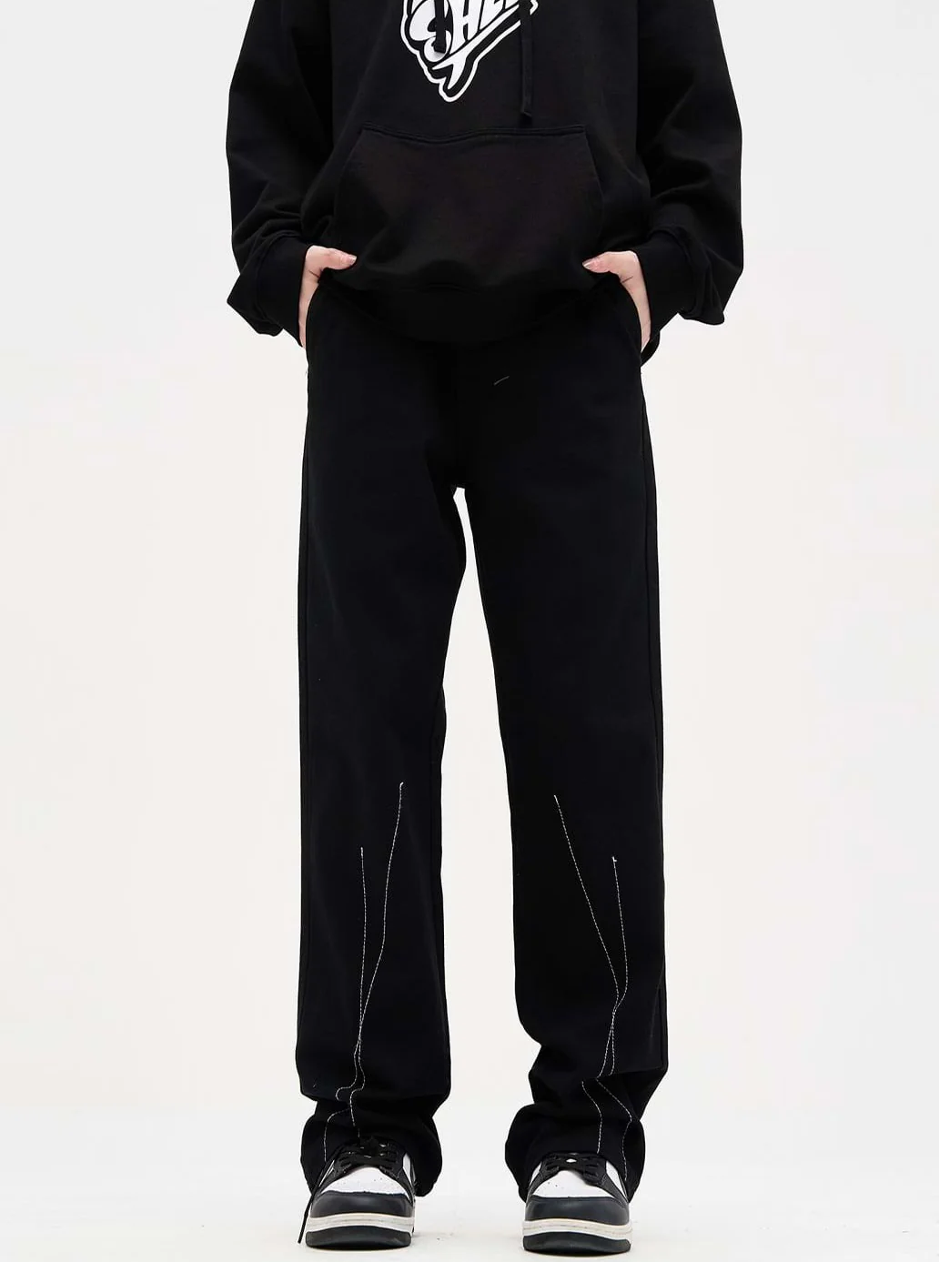 Contrast Stitch Straight Pants - Image 3