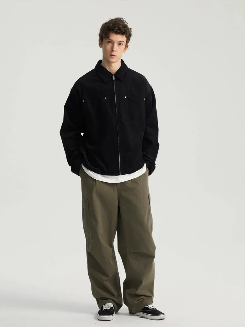 Corduroy Zip Jacket with Chest Pockets - Image 10
