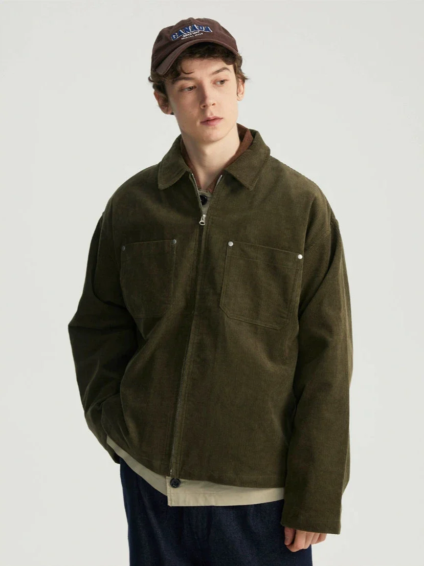 Corduroy Zip Jacket with Chest Pockets - Image 11