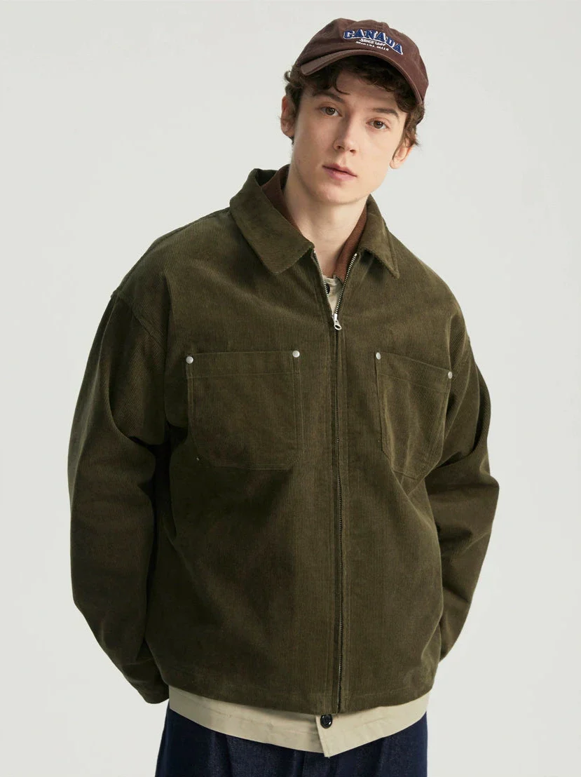 Corduroy Zip Jacket with Chest Pockets - Image 12
