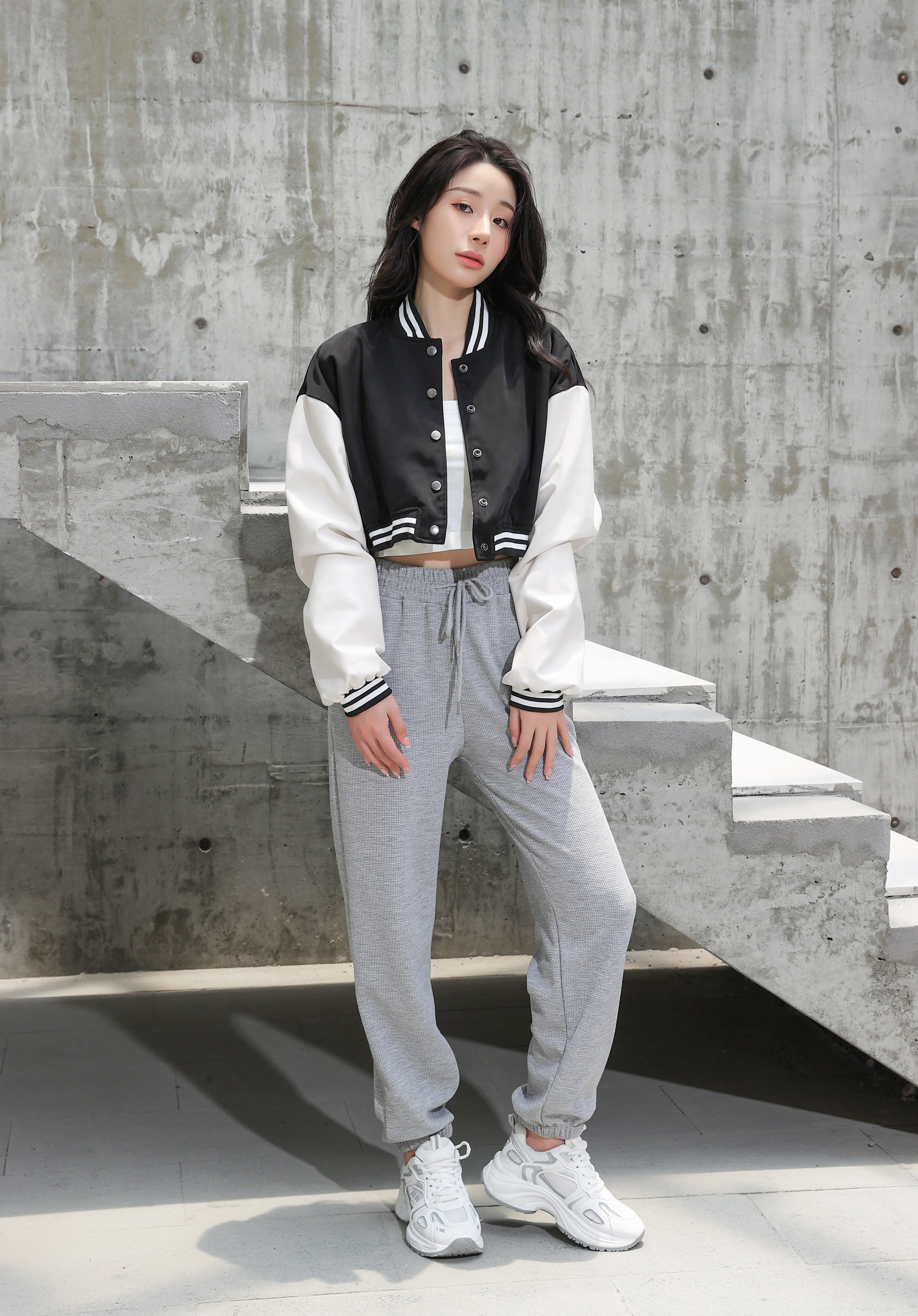 Cropped Baseball Jacket - Image 17