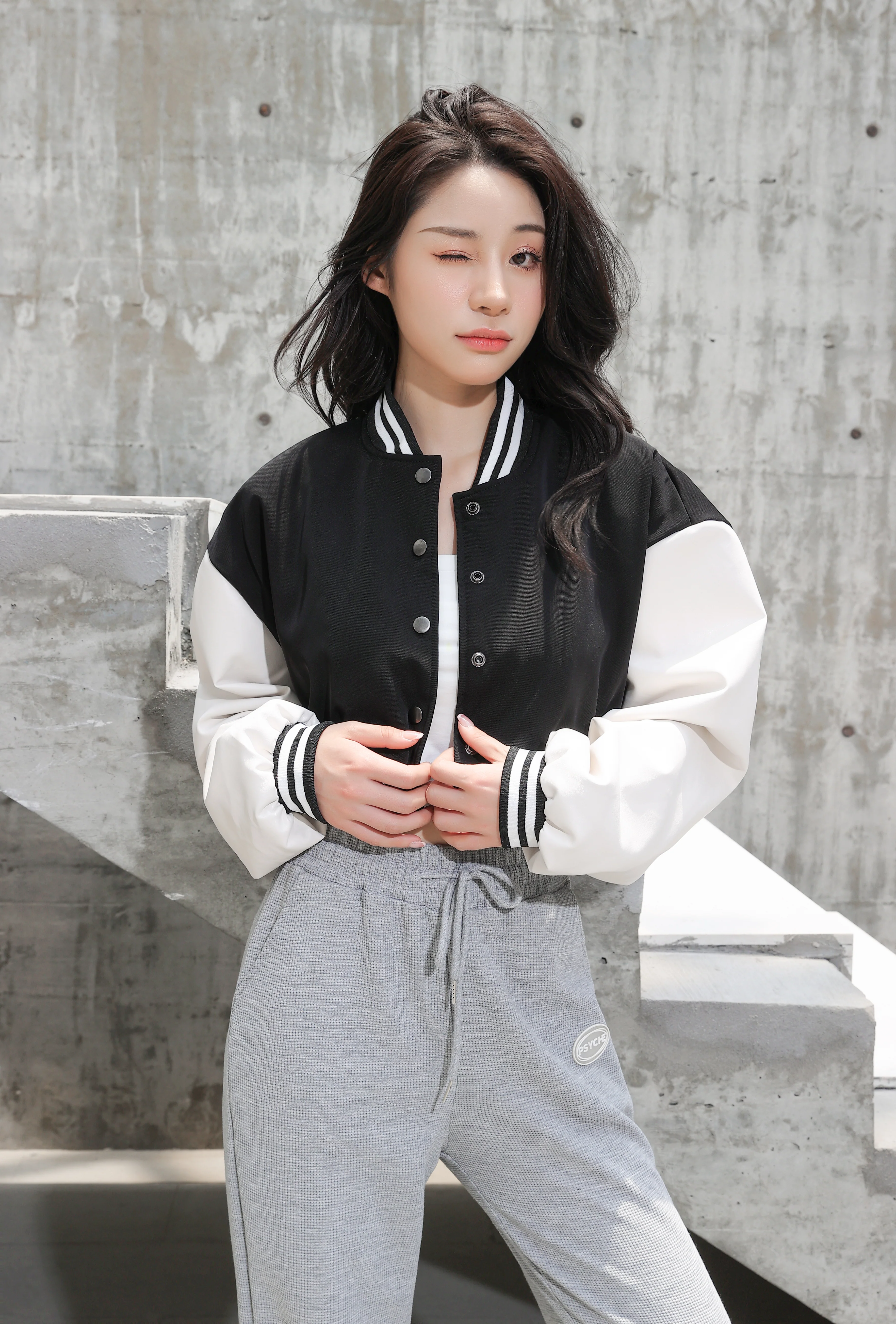Cropped Baseball Jacket - Image 4