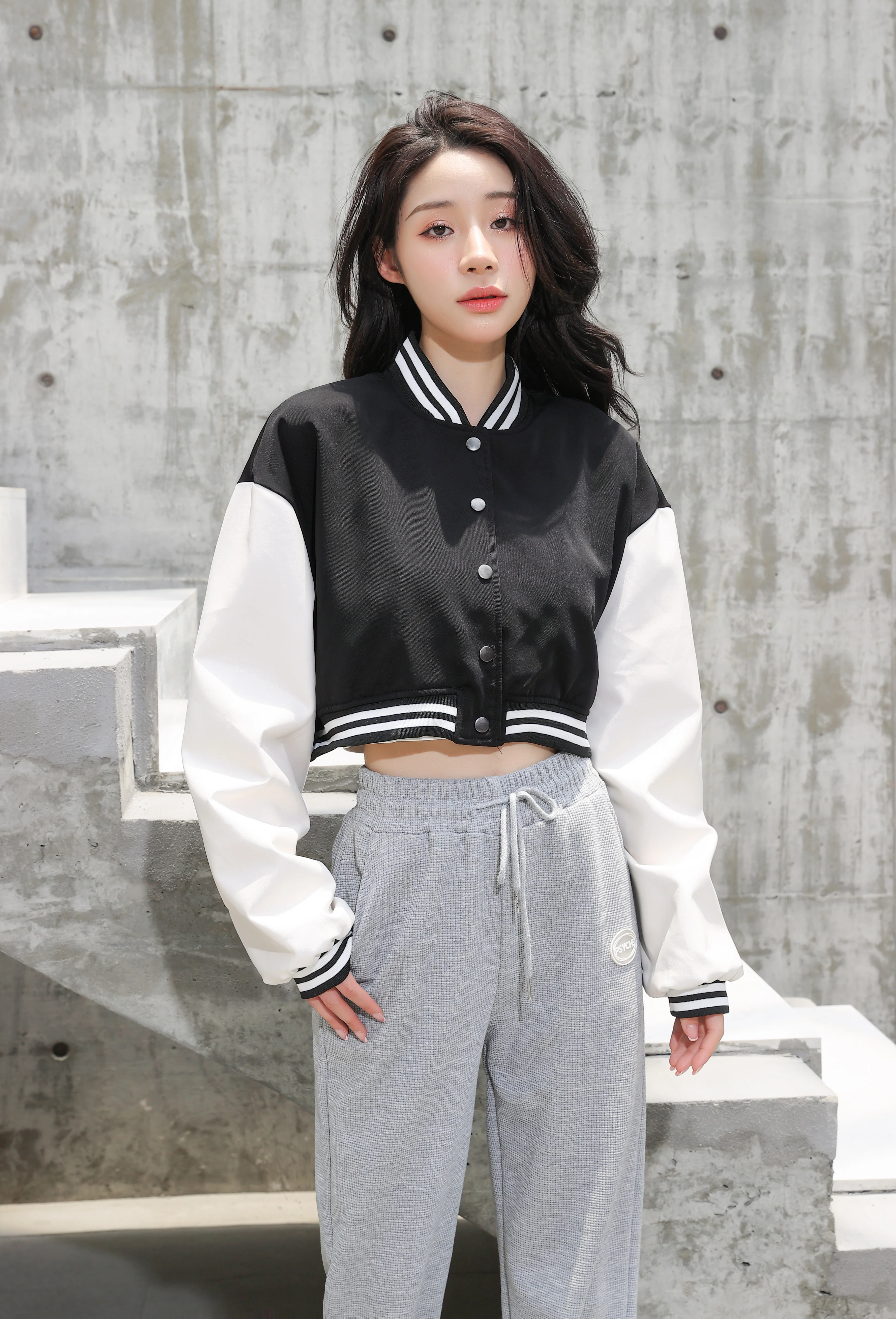 Cropped Baseball Jacket - Image 6