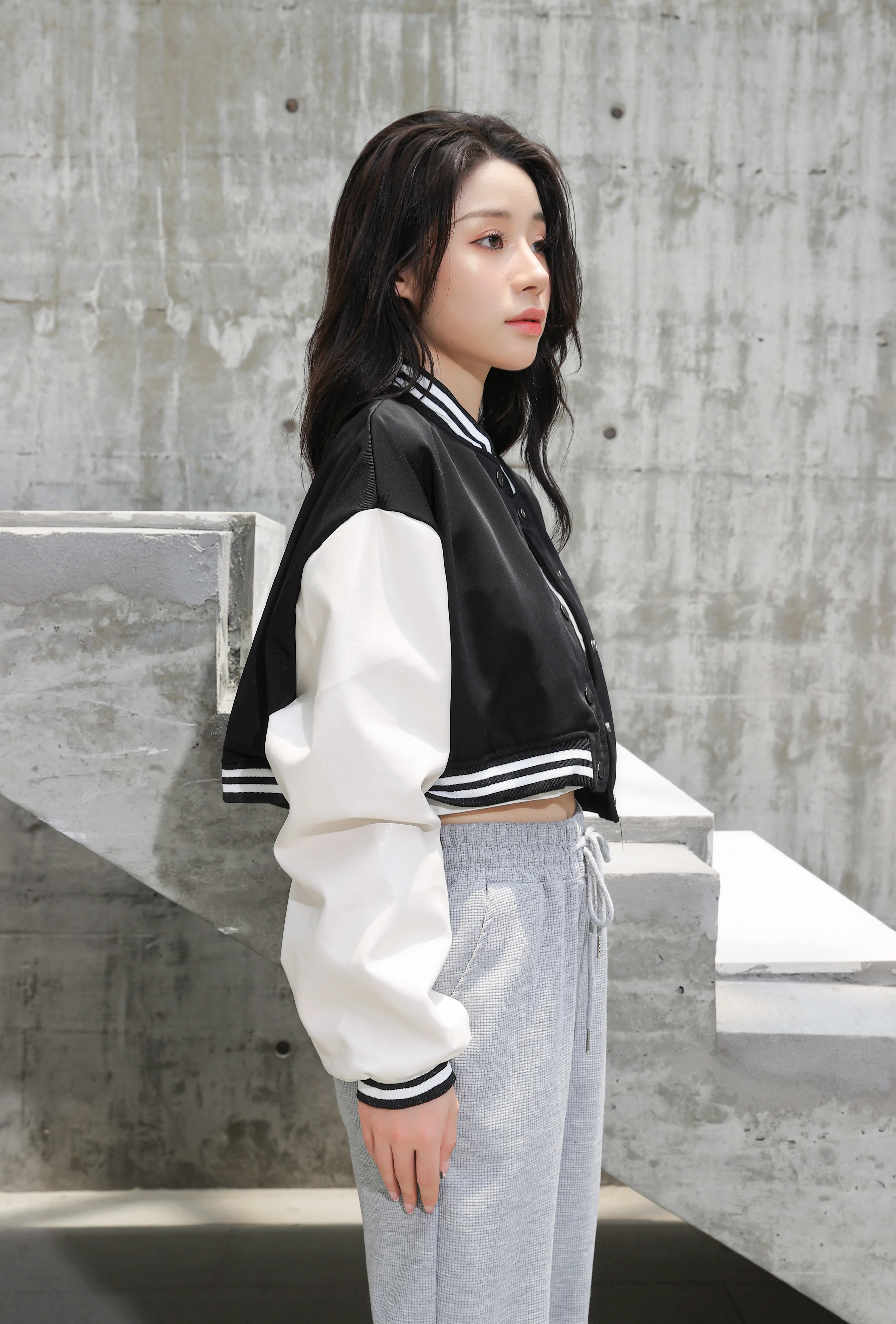 Cropped Baseball Jacket - Image 8