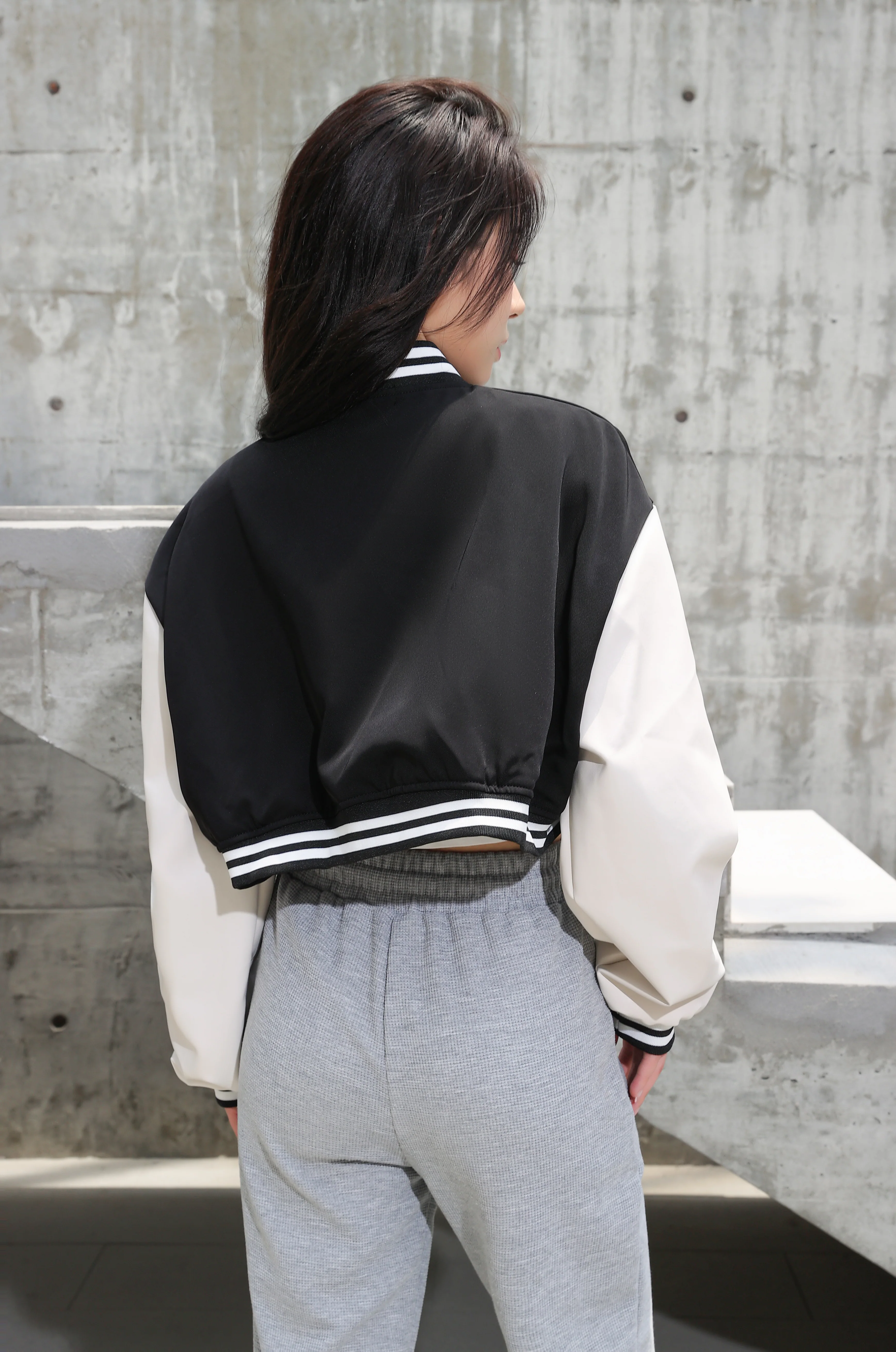 Cropped Baseball Jacket - Image 9