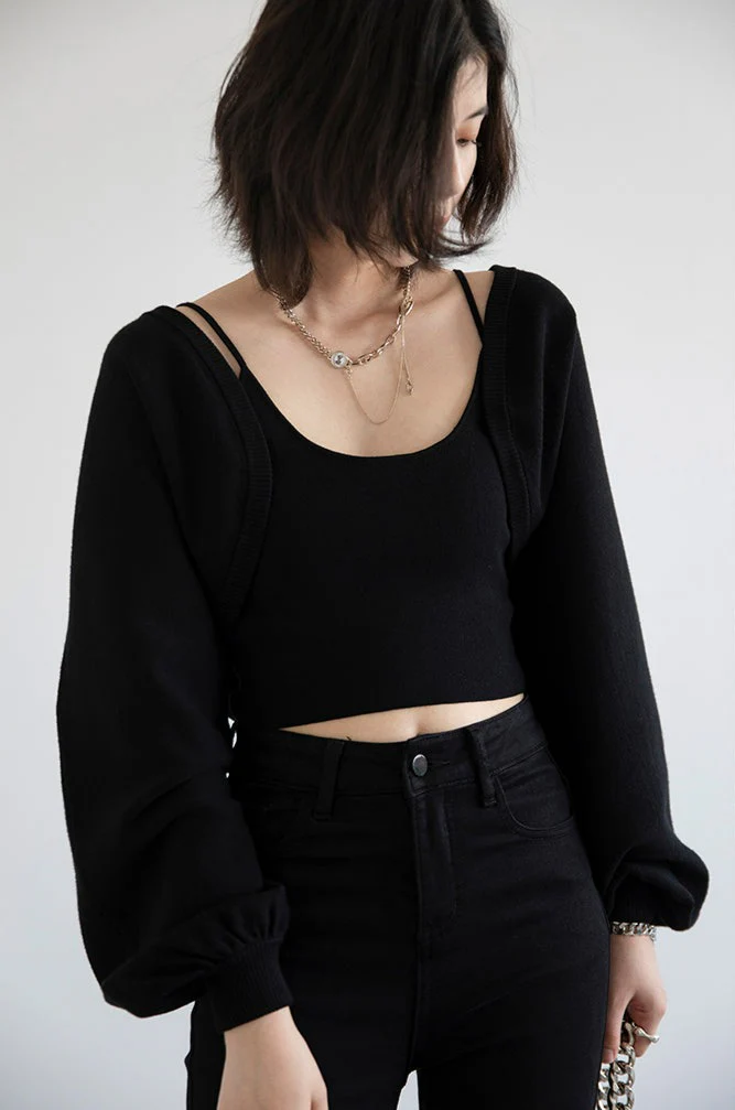 Cropped Cami and Shrug Top - Image 10