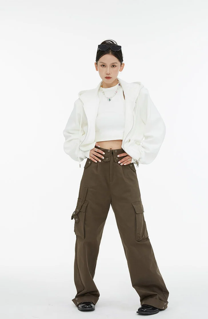 Cropped Double Zip Hoodie - Image 15