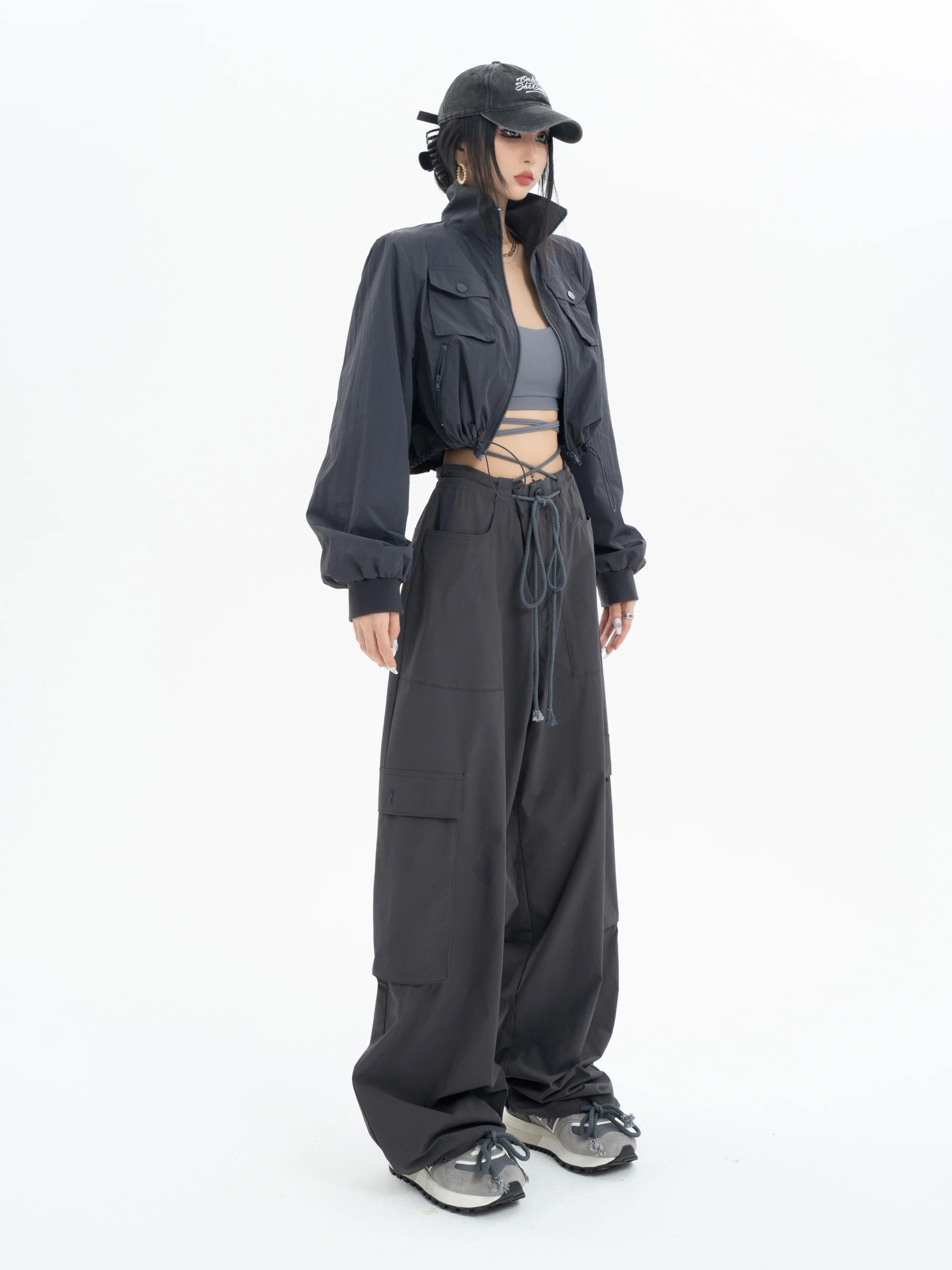 Cropped Flap Pocket Windbreaker - Image 4