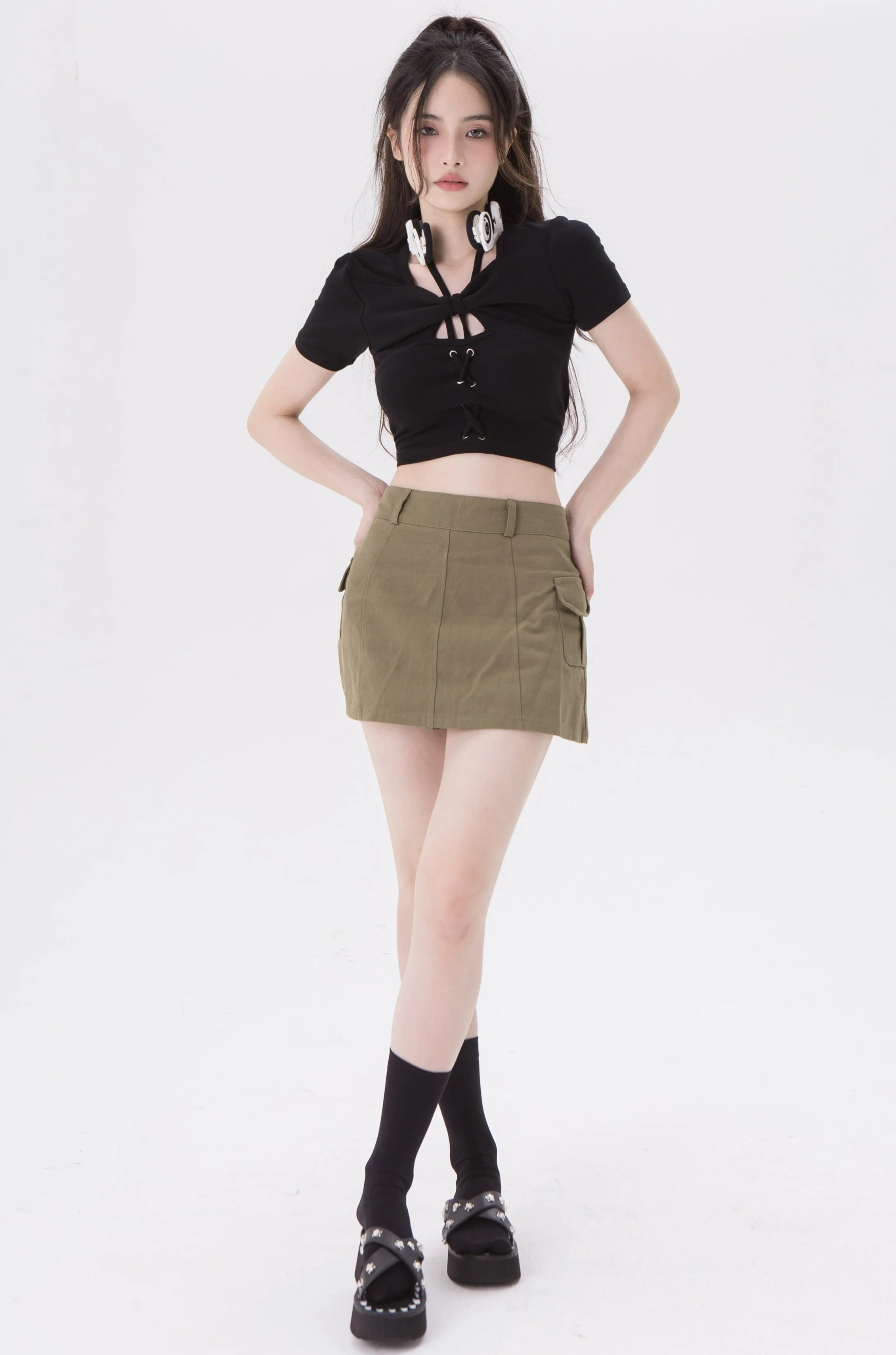 Cropped Overlap Halter String Top - Image 10