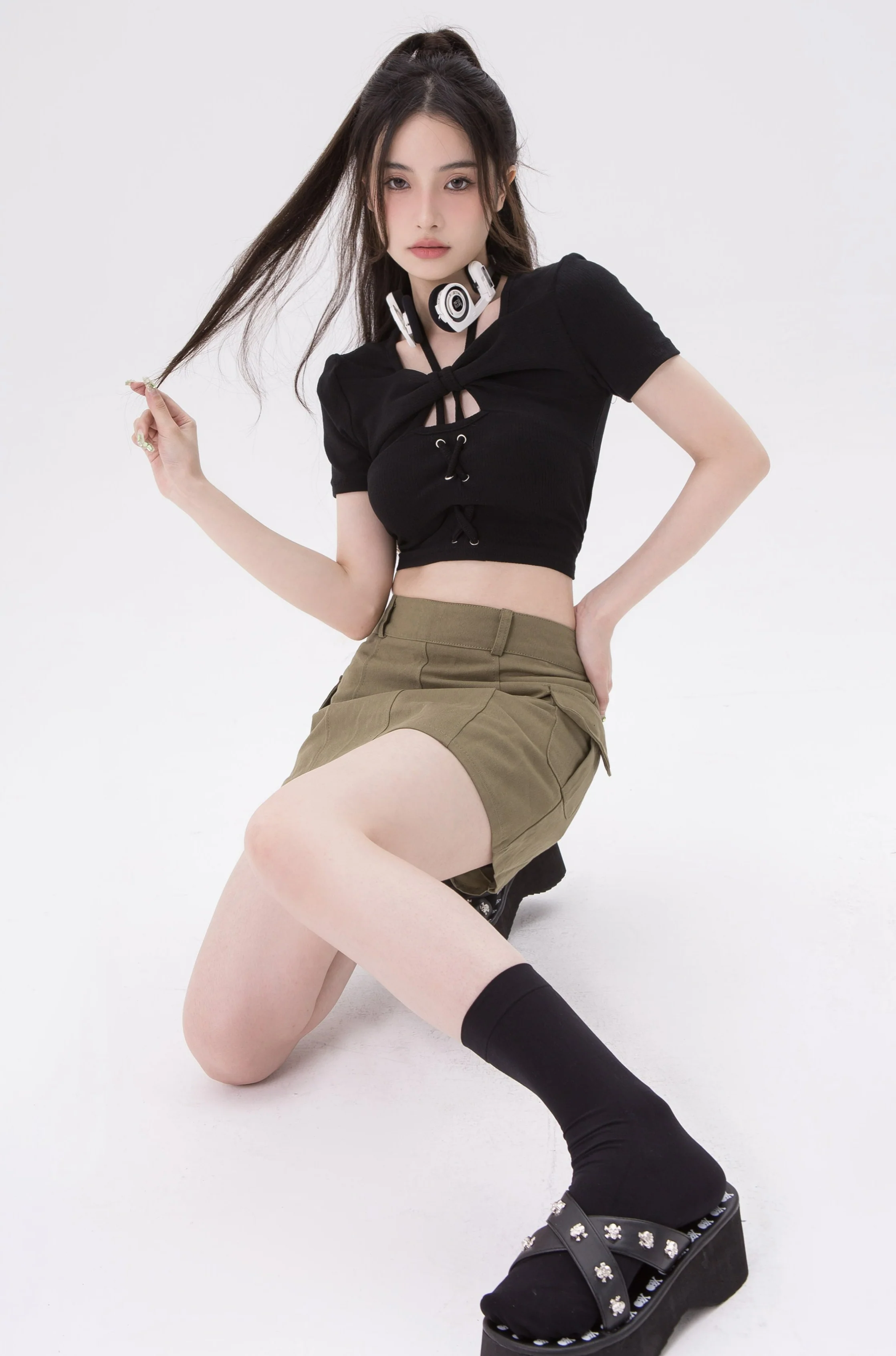 Cropped Overlap Halter String Top - Image 12