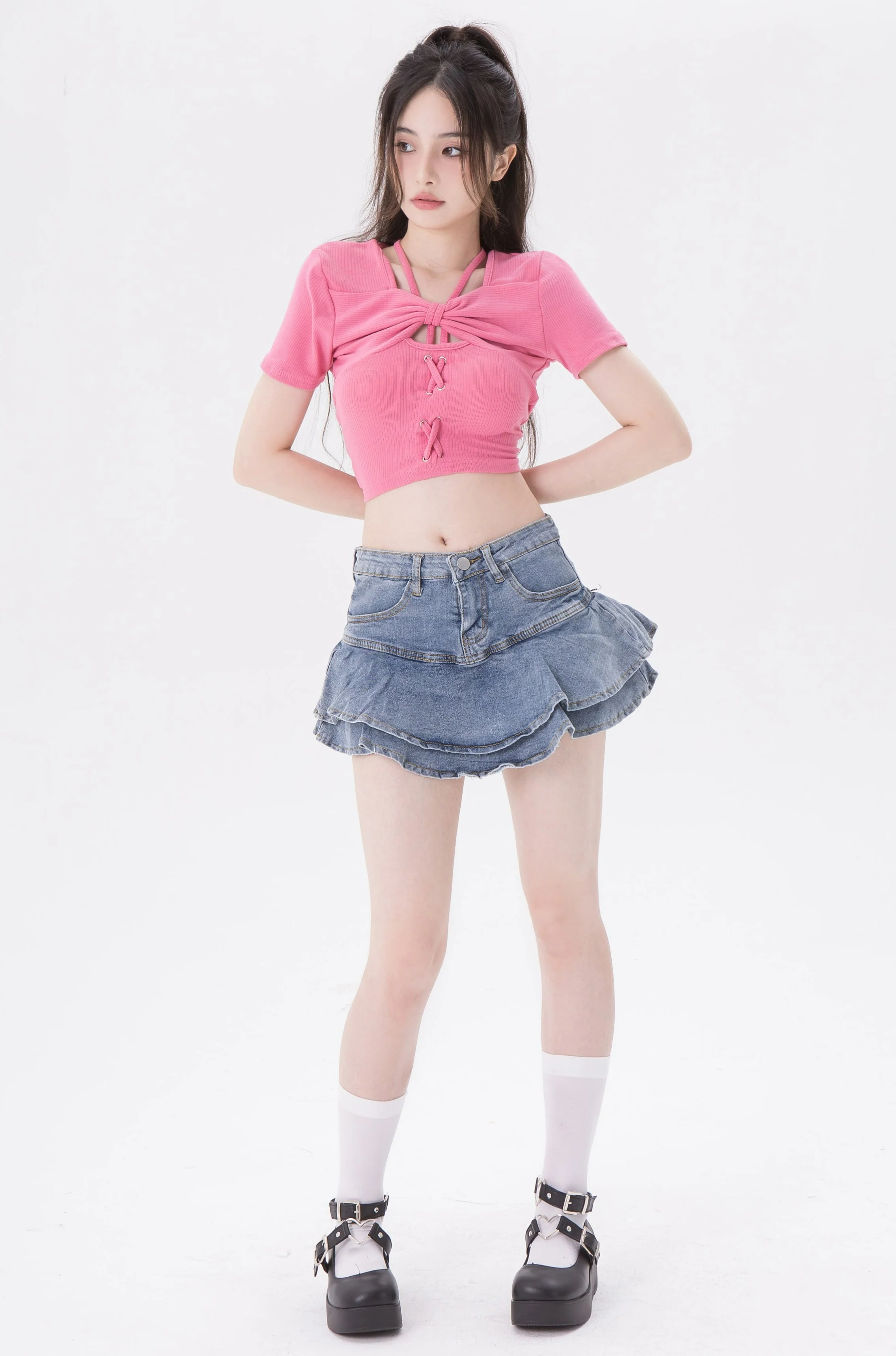 Cropped Overlap Halter String Top - Image 6