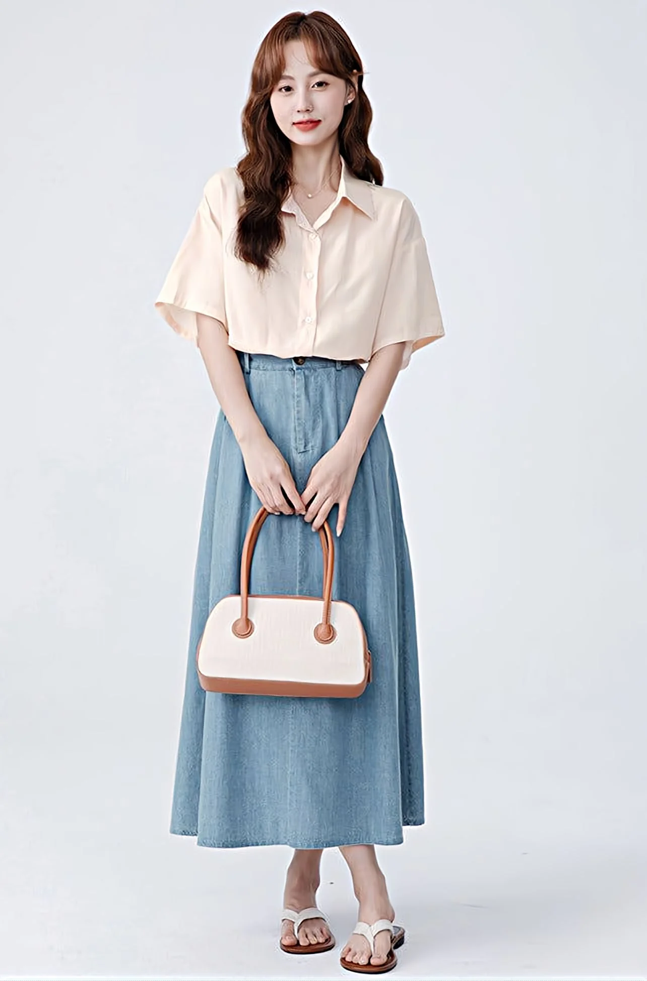 Cropped Short Sleeve Button Shirt - Image 13