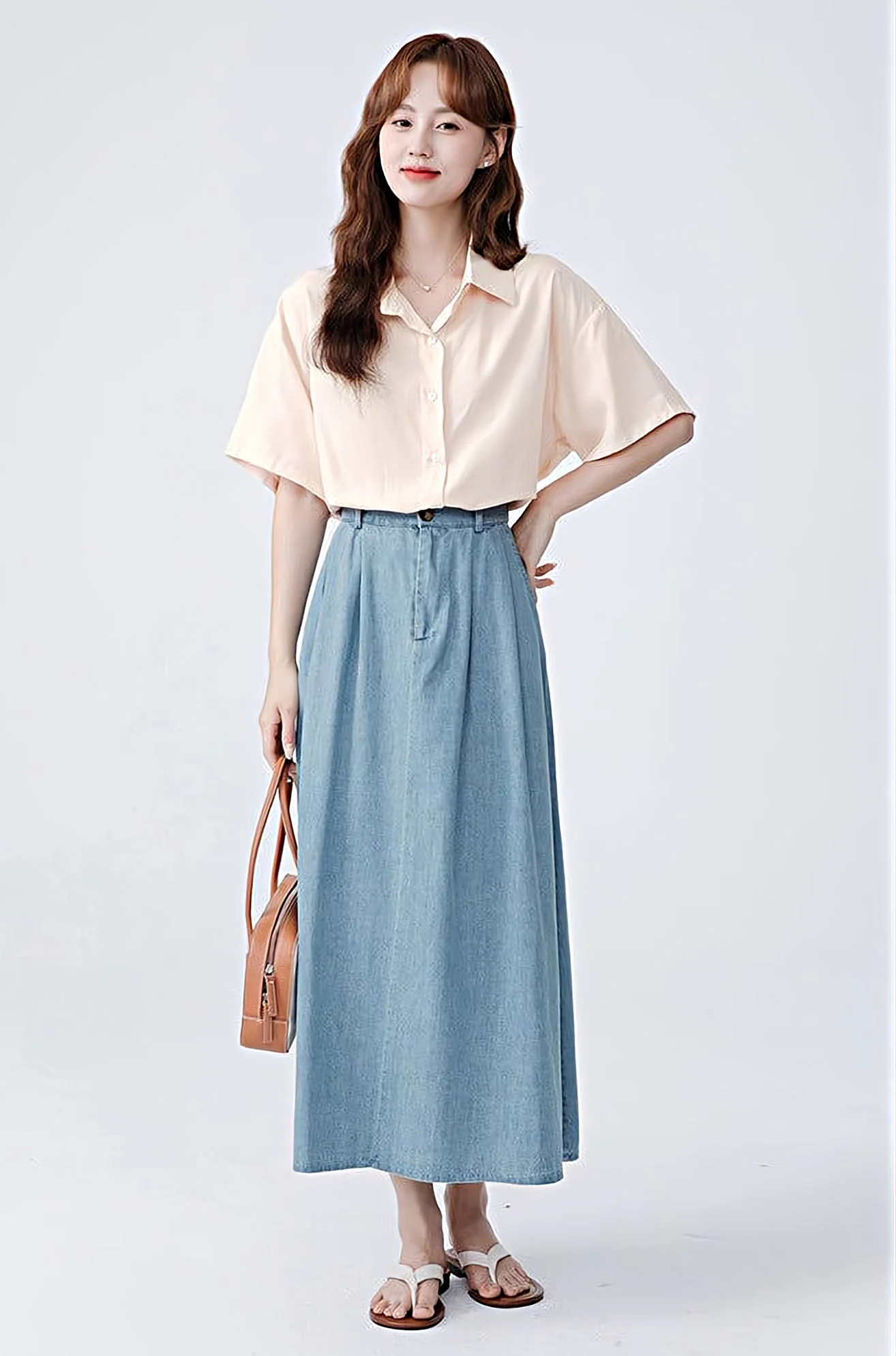 Cropped Short Sleeve Button Shirt - Image 15