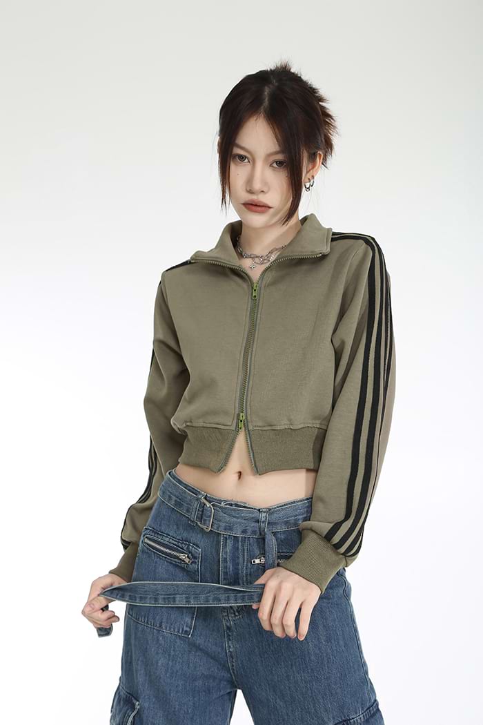 Cropped Track Jacket - Image 8