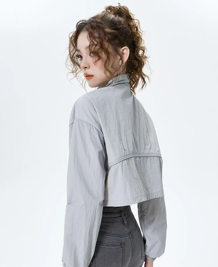 Cropped Zip Up Windbreaker - Image 6