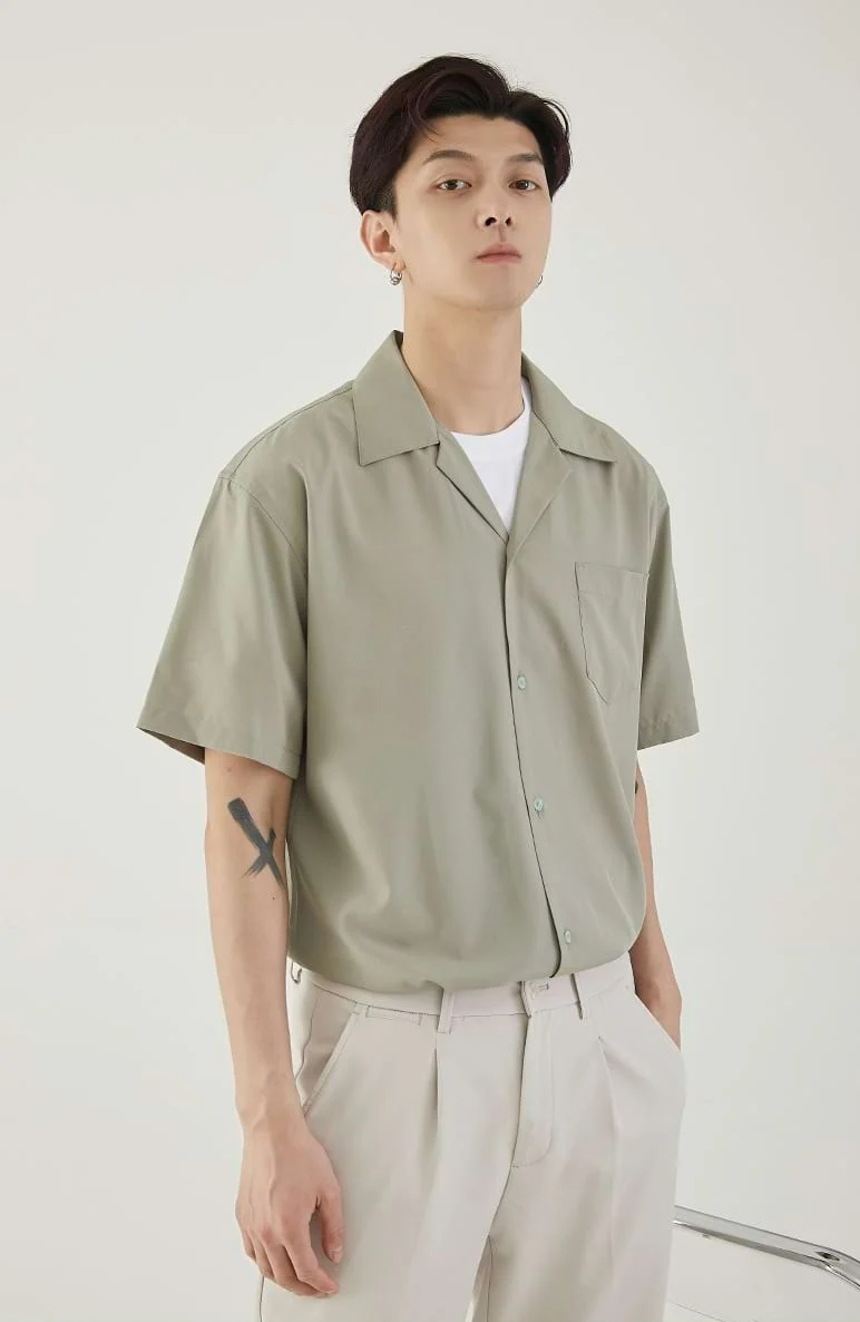 Cuban Collar Short Sleeve Button Shirt - Image 4