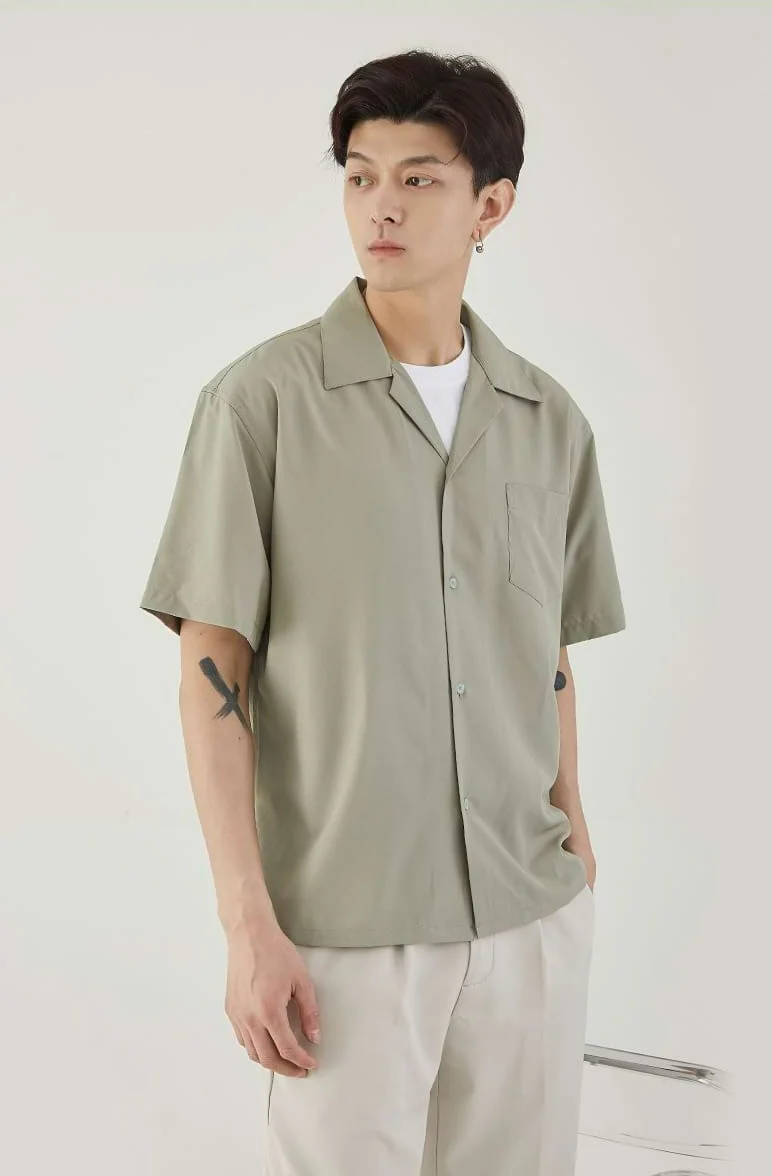 Cuban Collar Short Sleeve Button Shirt - Image 5