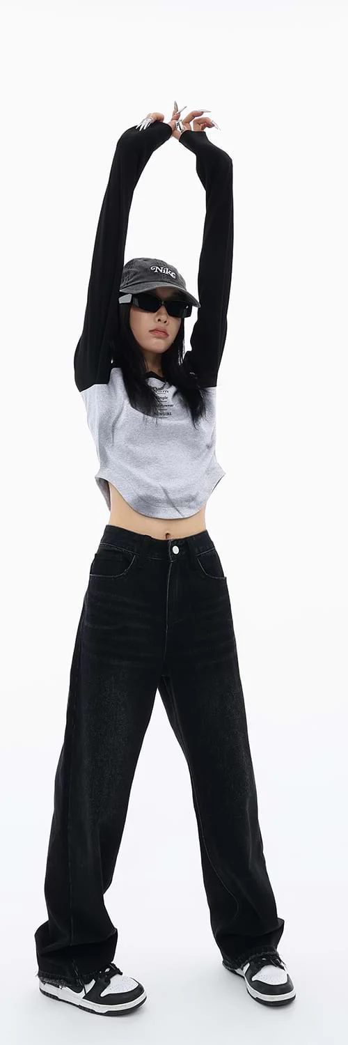 Distressed Hem Straight Fit Jeans - Image 8