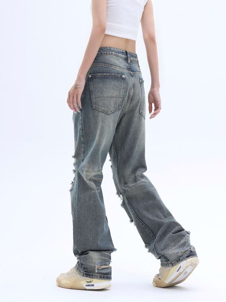 Distressed Straight Fit Jeans - Image 4