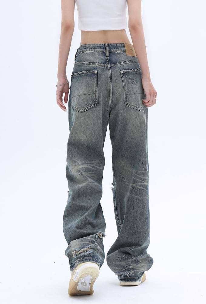 Distressed Straight Fit Jeans - Image 5