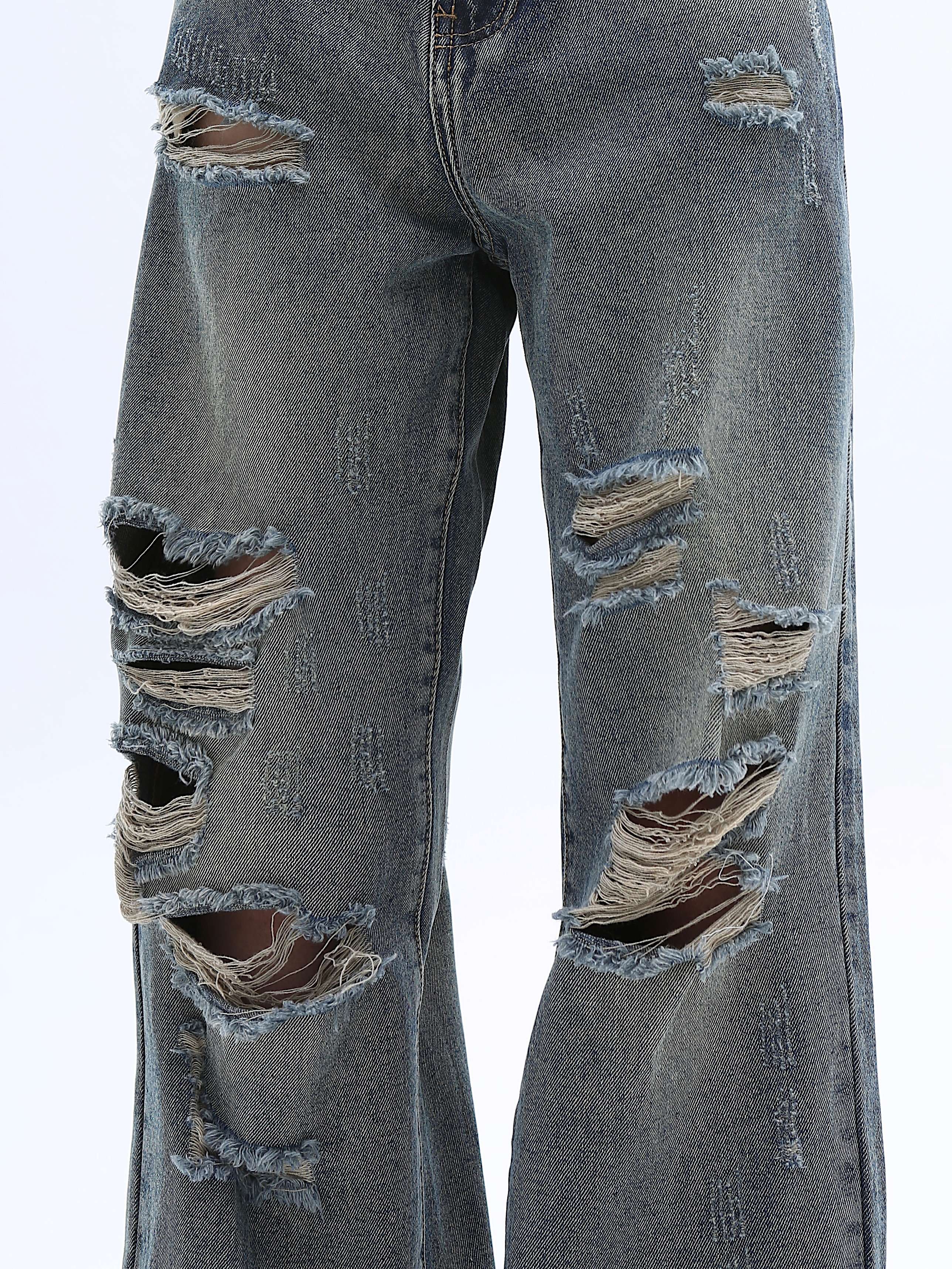 Distressed Straight Fit Jeans - Image 7