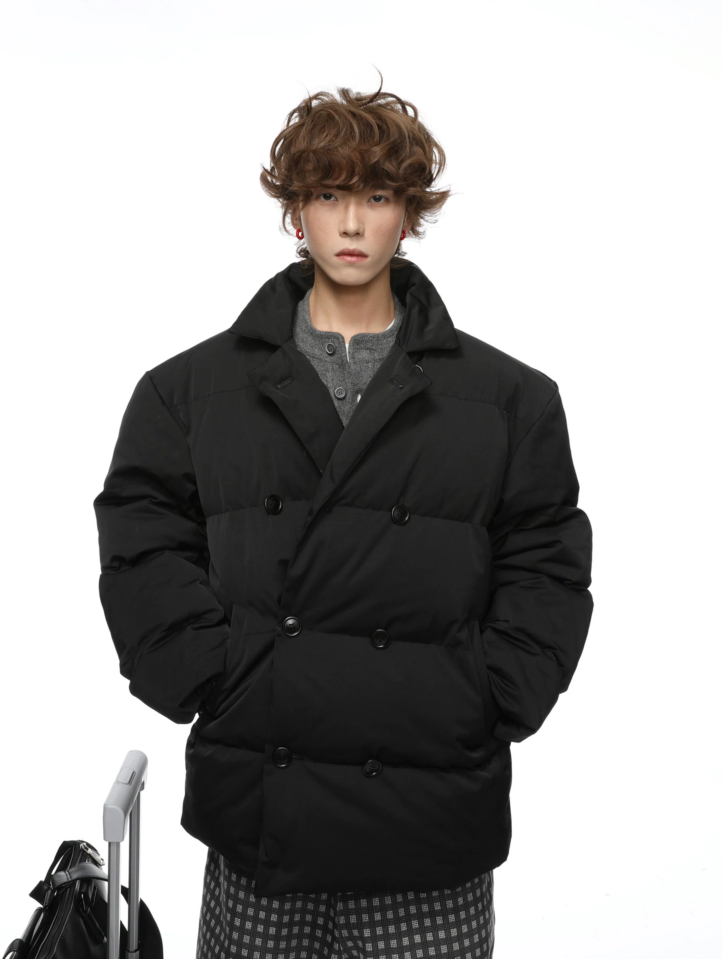 Double Breasted Oversized Quilted Puffer Jacket - Image 10