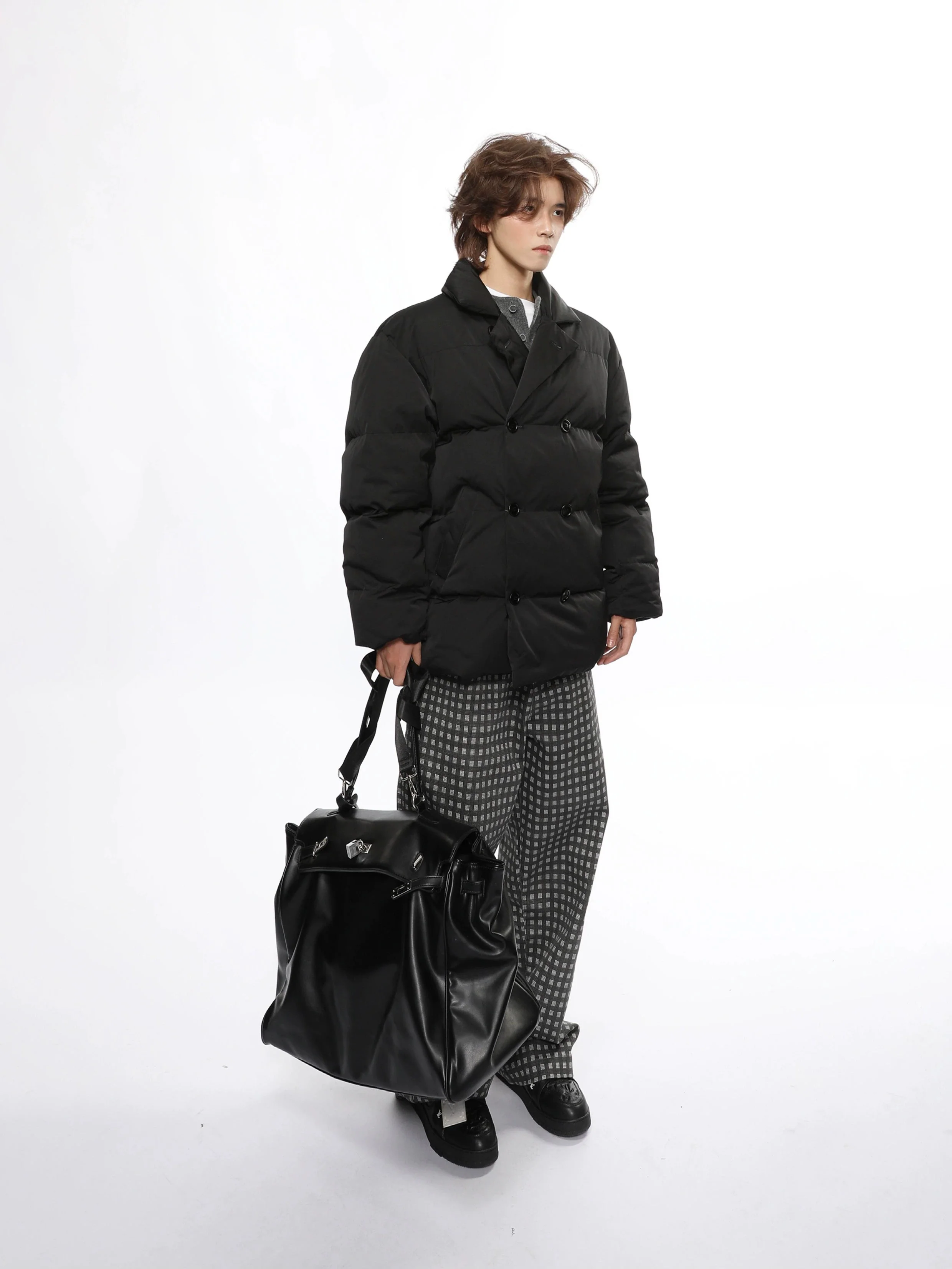 Double Breasted Oversized Quilted Puffer Jacket - Image 12