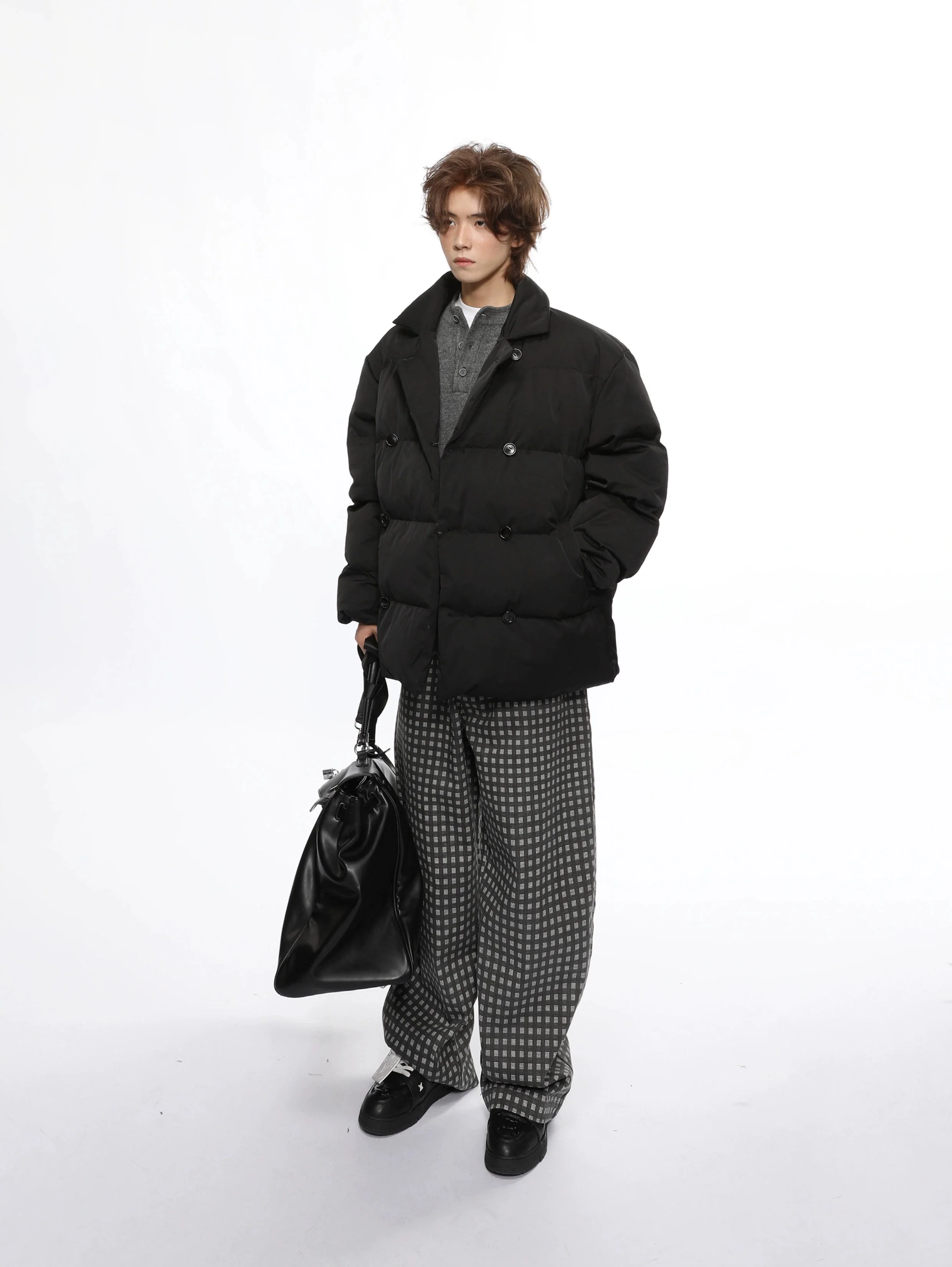 Double Breasted Oversized Quilted Puffer Jacket - Image 13