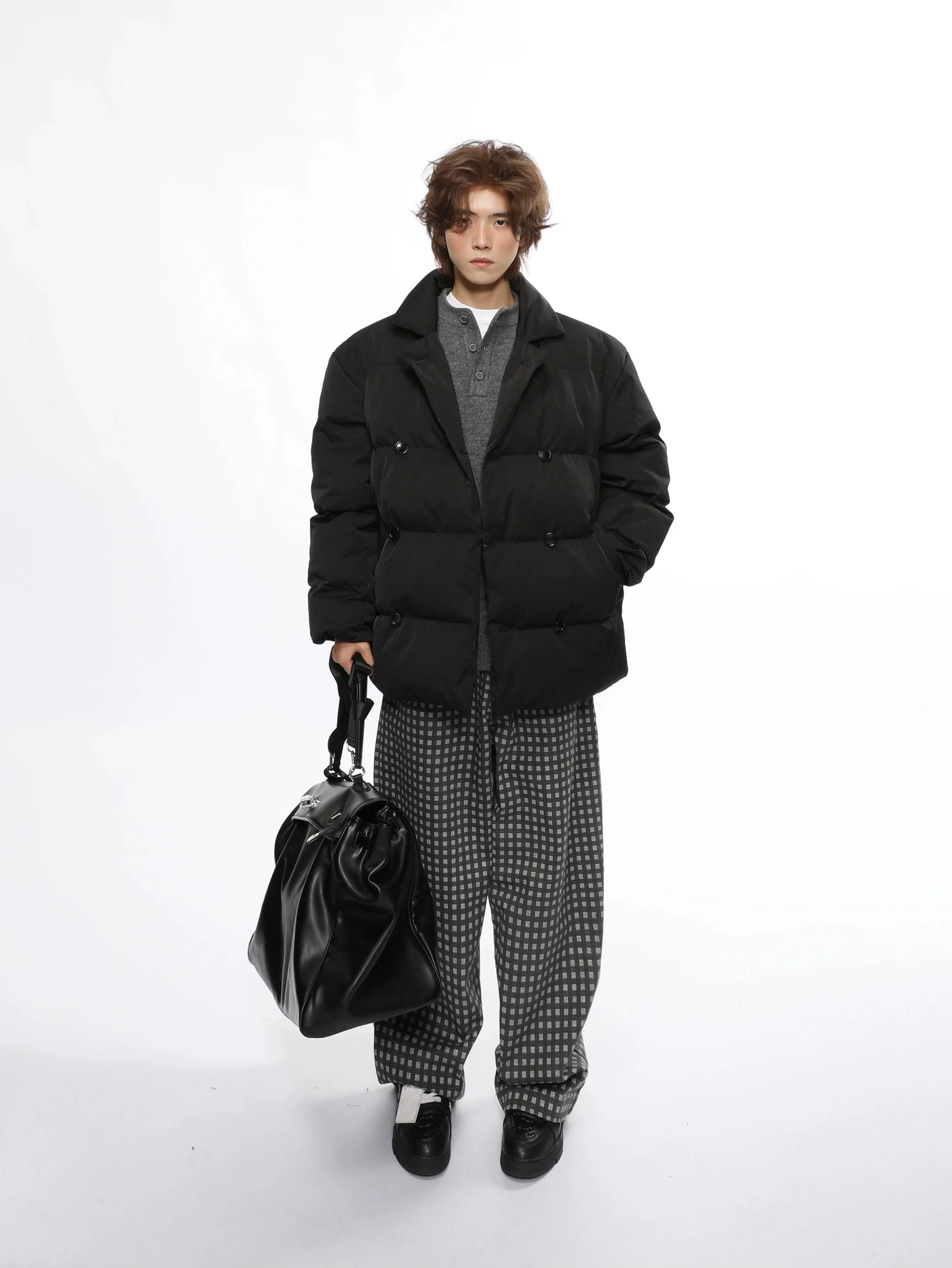Double Breasted Oversized Quilted Puffer Jacket - Image 8