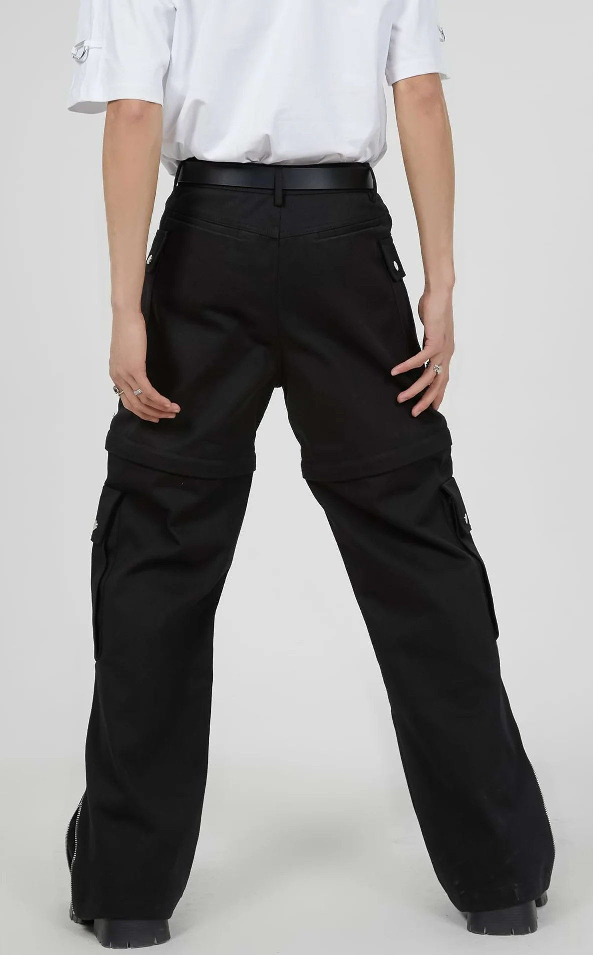 Double Side Zip Pants with Multiple Pockets - Image 4