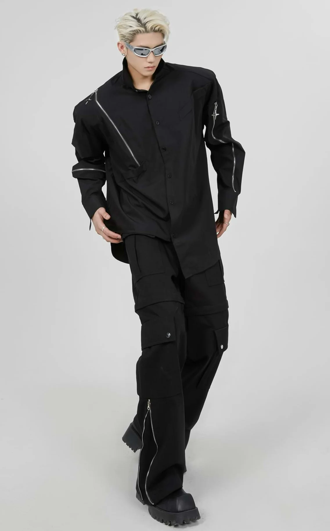 Double Side Zip Pants with Multiple Pockets - Image 5