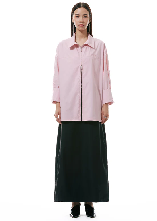 Double Zip Oversized Collared Shirt - Image 4