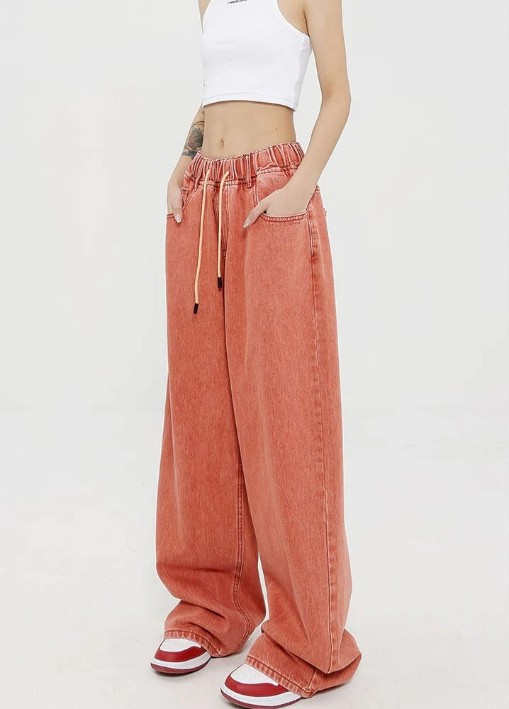 Elastic Waist Wide Leg Jeans - Image 12