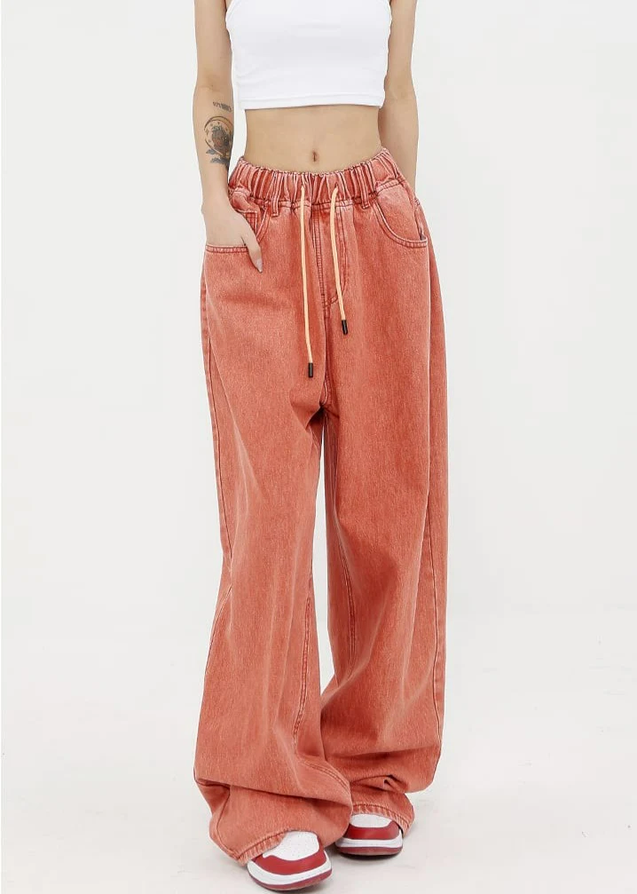 Elastic Waist Wide Leg Jeans - Image 14