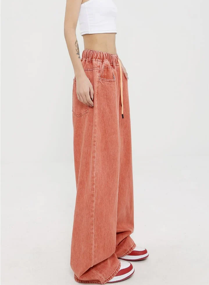 Elastic Waist Wide Leg Jeans - Image 17