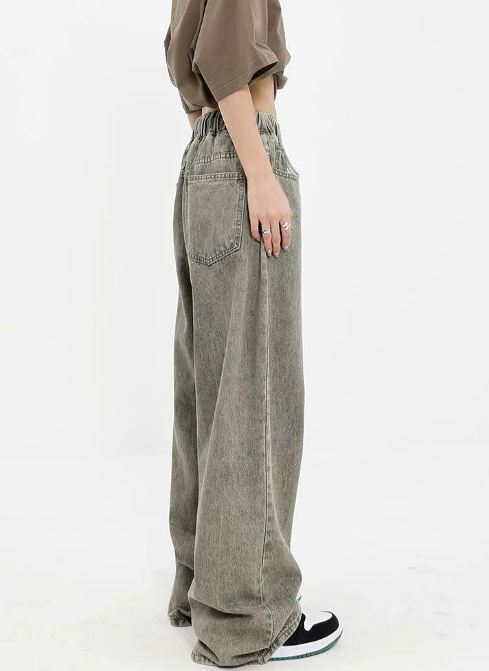 Elastic Waist Wide Leg Jeans - Image 26