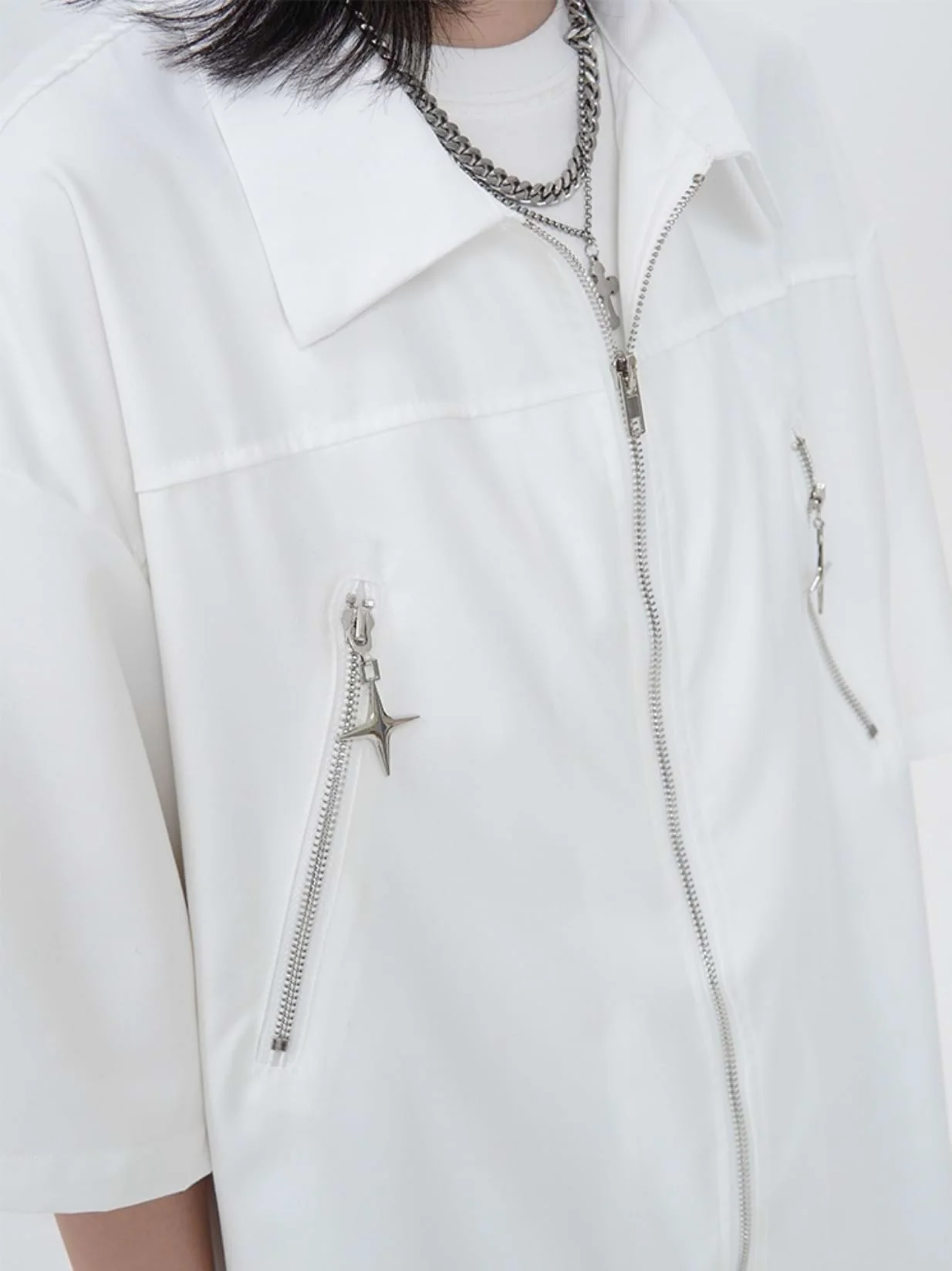 Elbow-Sleeve Oversized Zip Top - Image 10