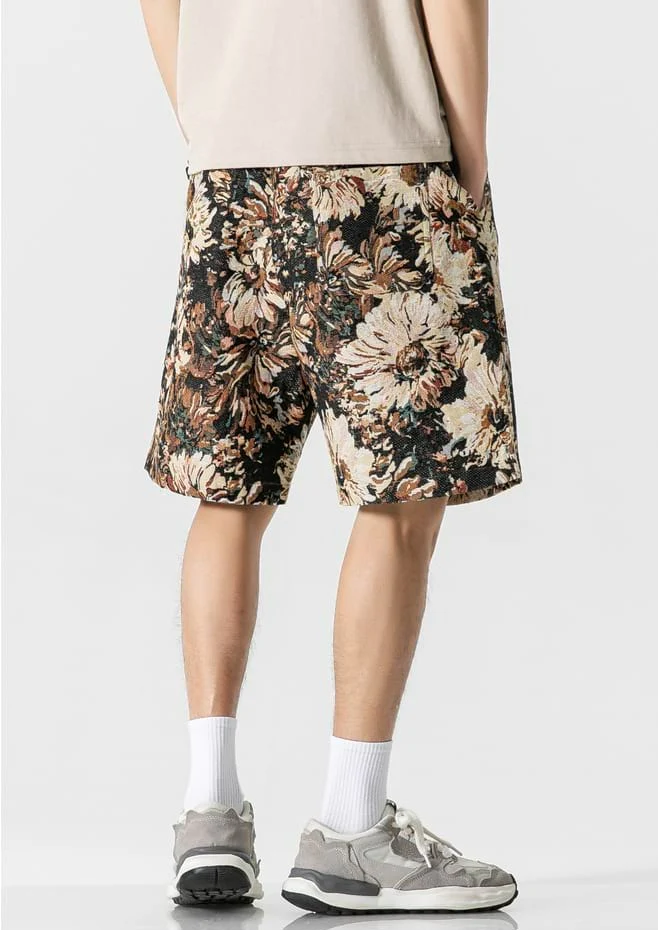 Embroidered Flower Elastic Waist Shorts - Image 4