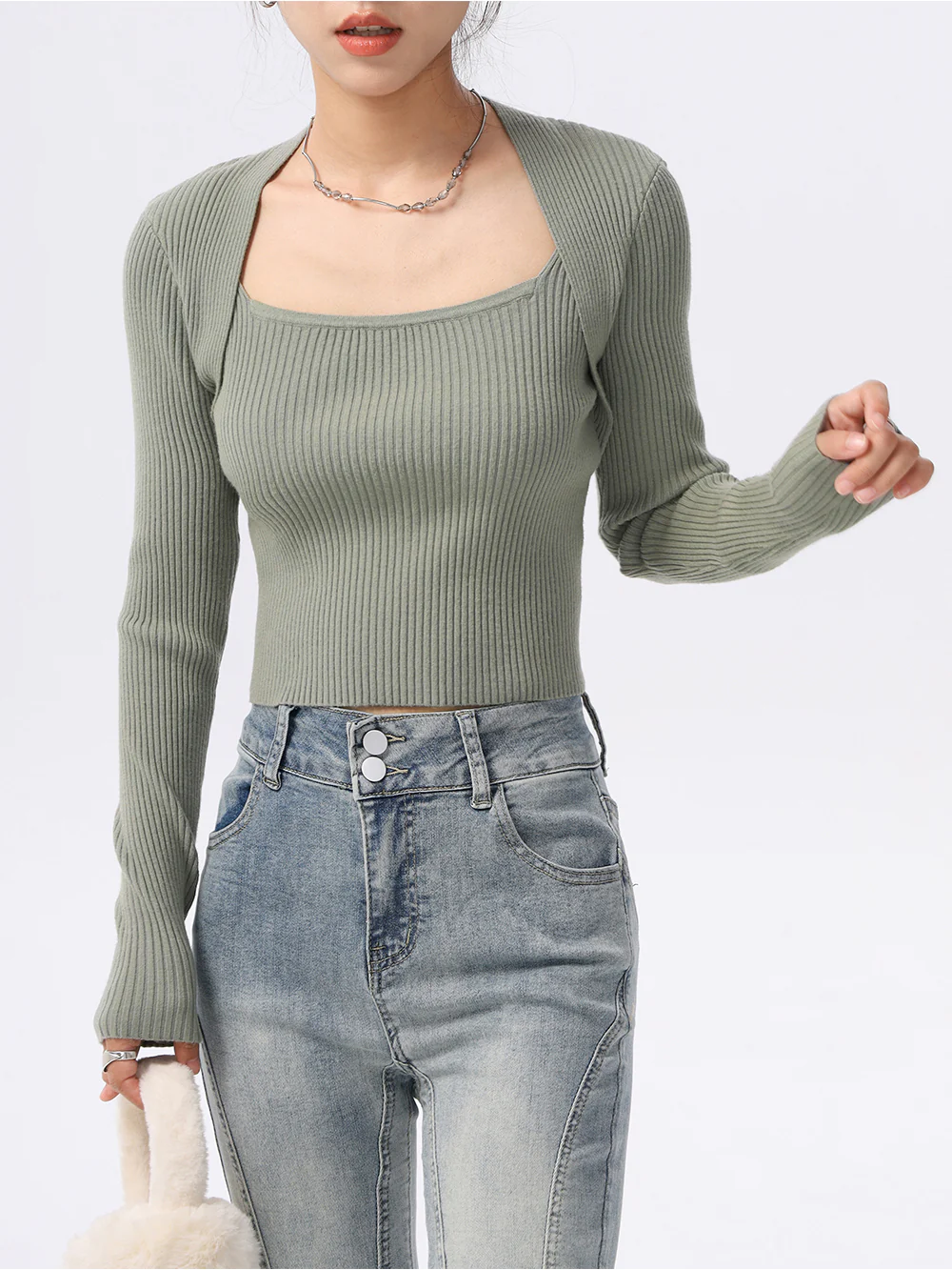 Extra Skinny Ribbed Crop Top - Image 4