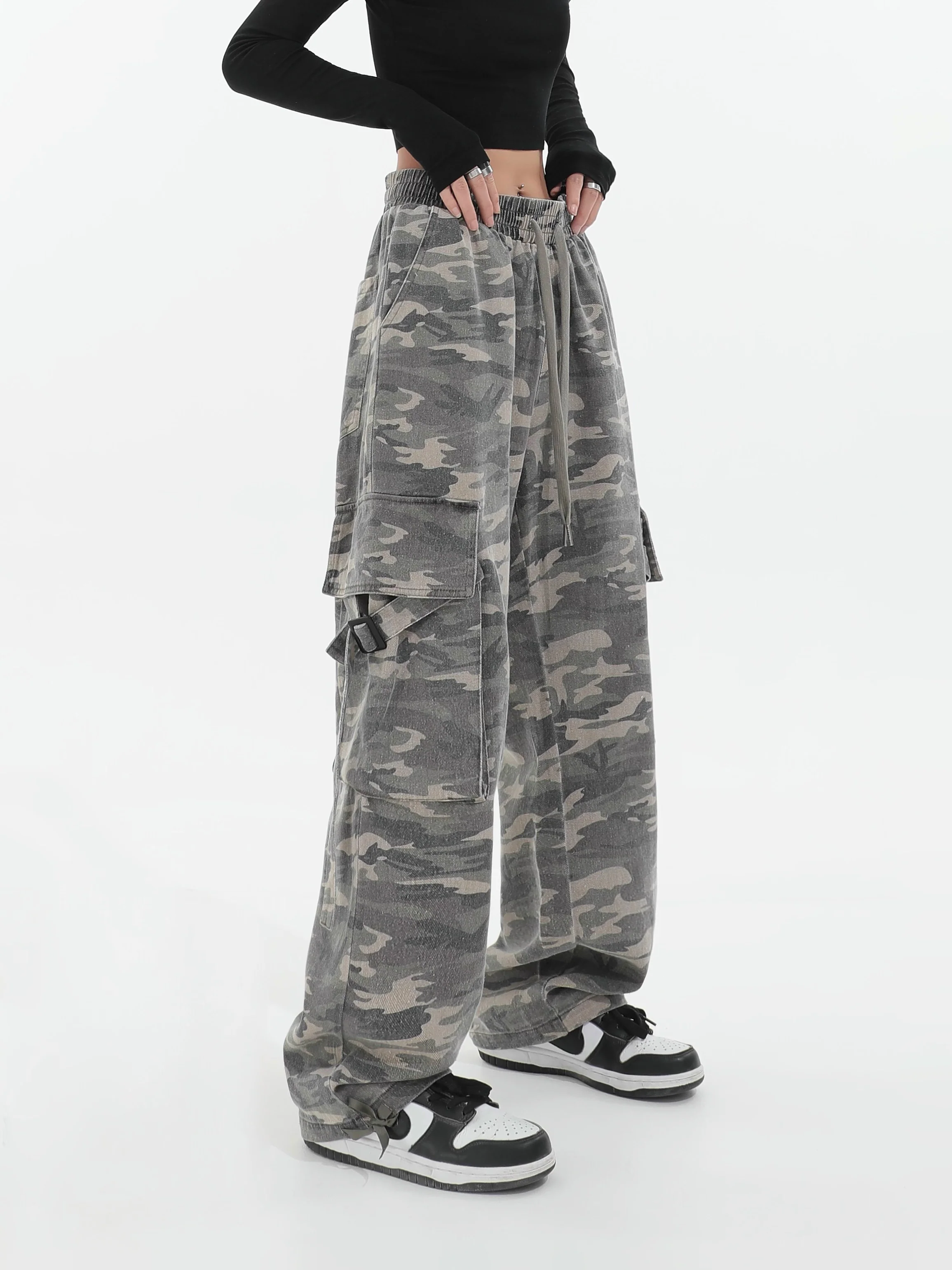 Faded Camo Straight Cargo Pants - Image 4