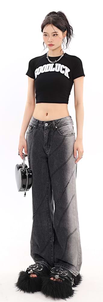 Faded Cutout Side-Stripe Jeans - Image 13